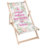 Leżak drewniany Tu leżakuje najlepsza nauczycielka na świecie