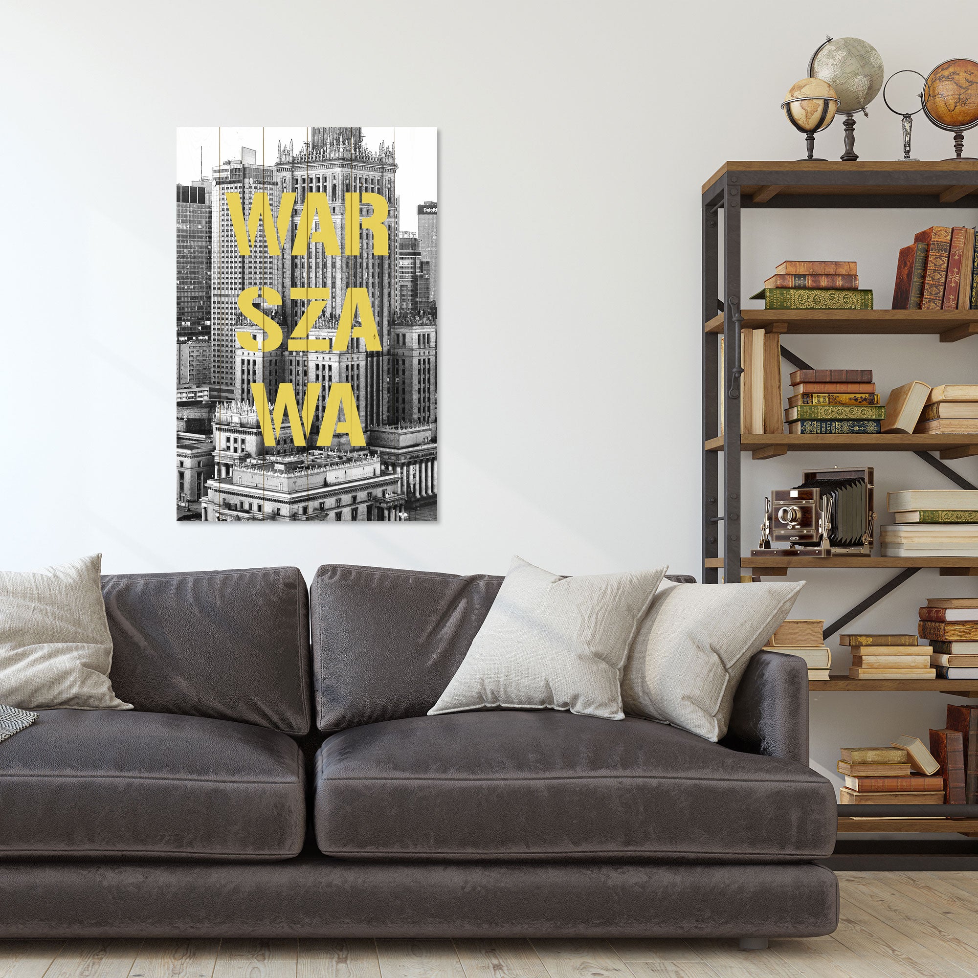 Obraz Wood Warszawa B&W-70x90 cm