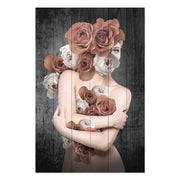 Obraz Wood Woman in Flowers-40x60 cm