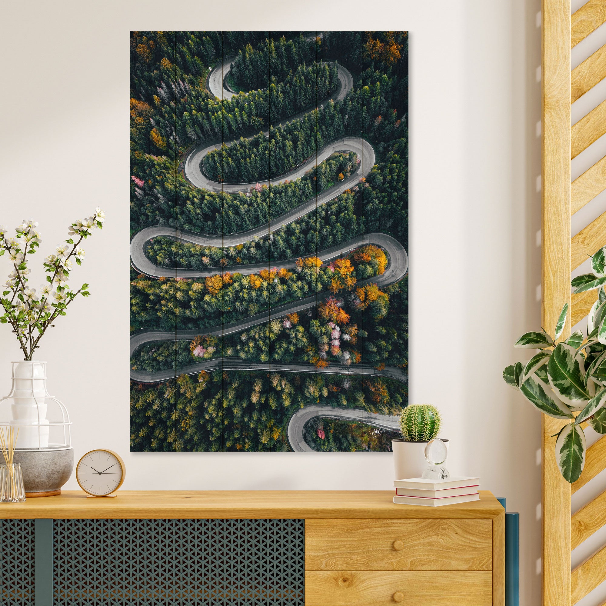 Obraz Wood Winding Road throught the Forest-40x60 cm
