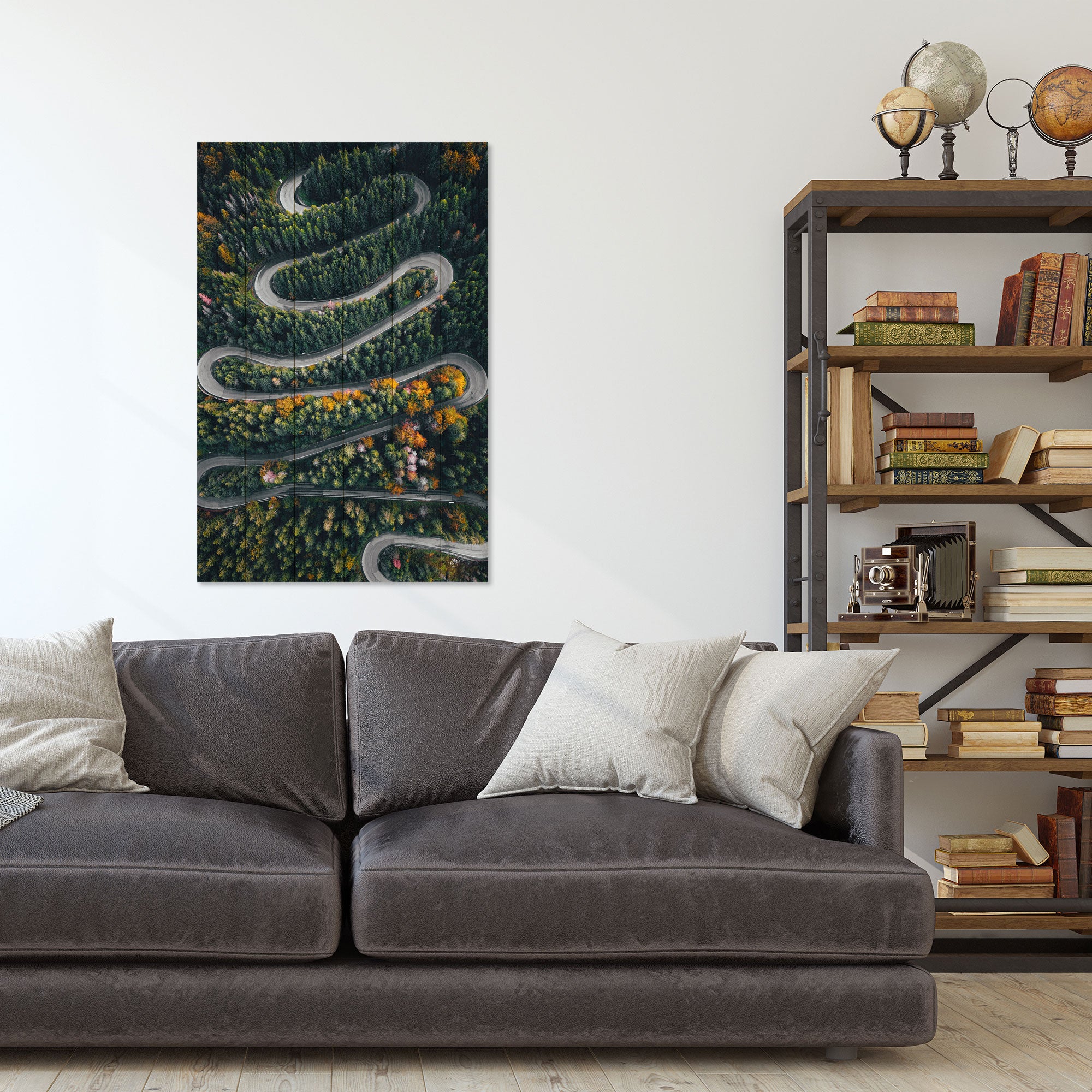 Obraz Wood Winding Road throught the Forest-40x60 cm