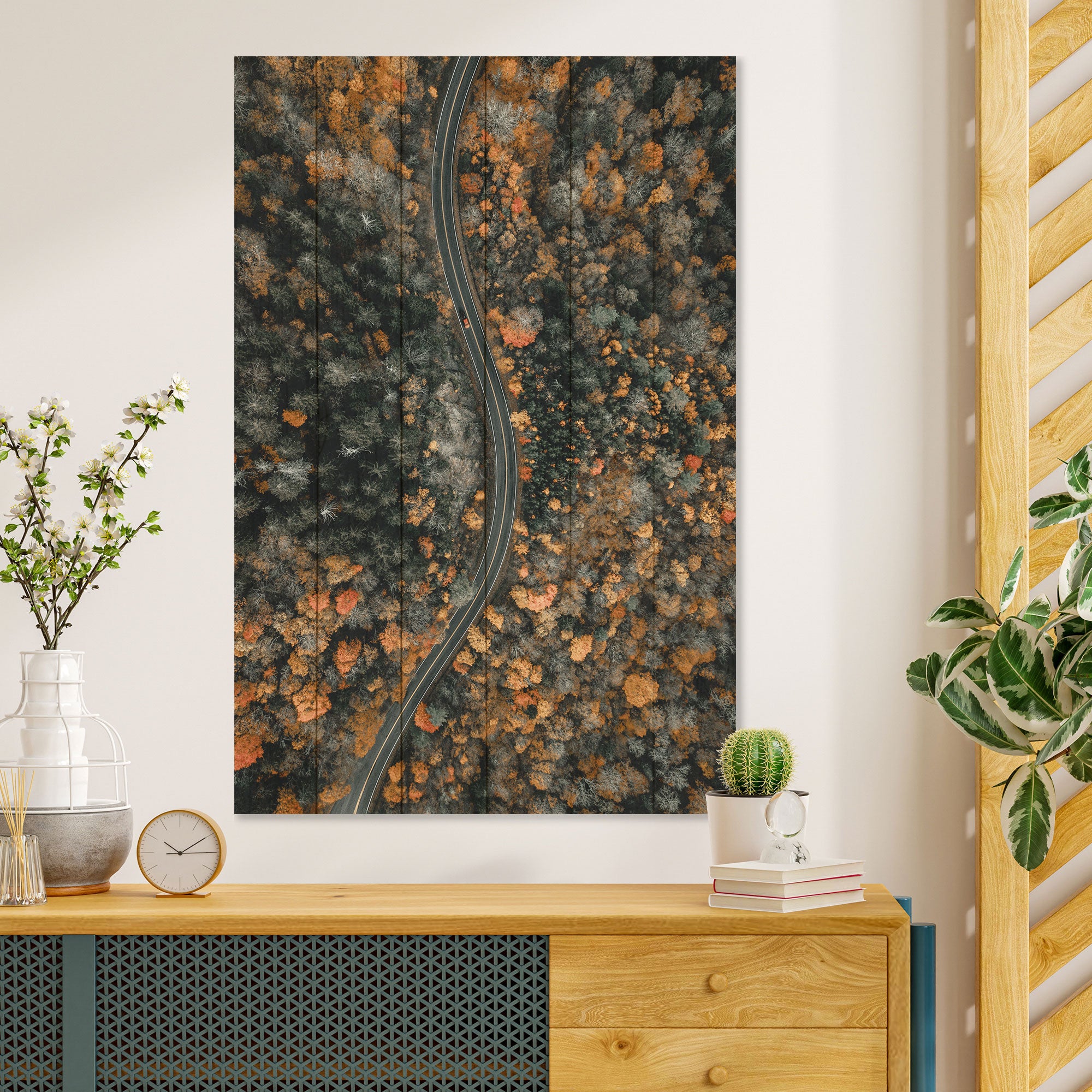 Bild Holz Gewundene Straße-20x30 cm