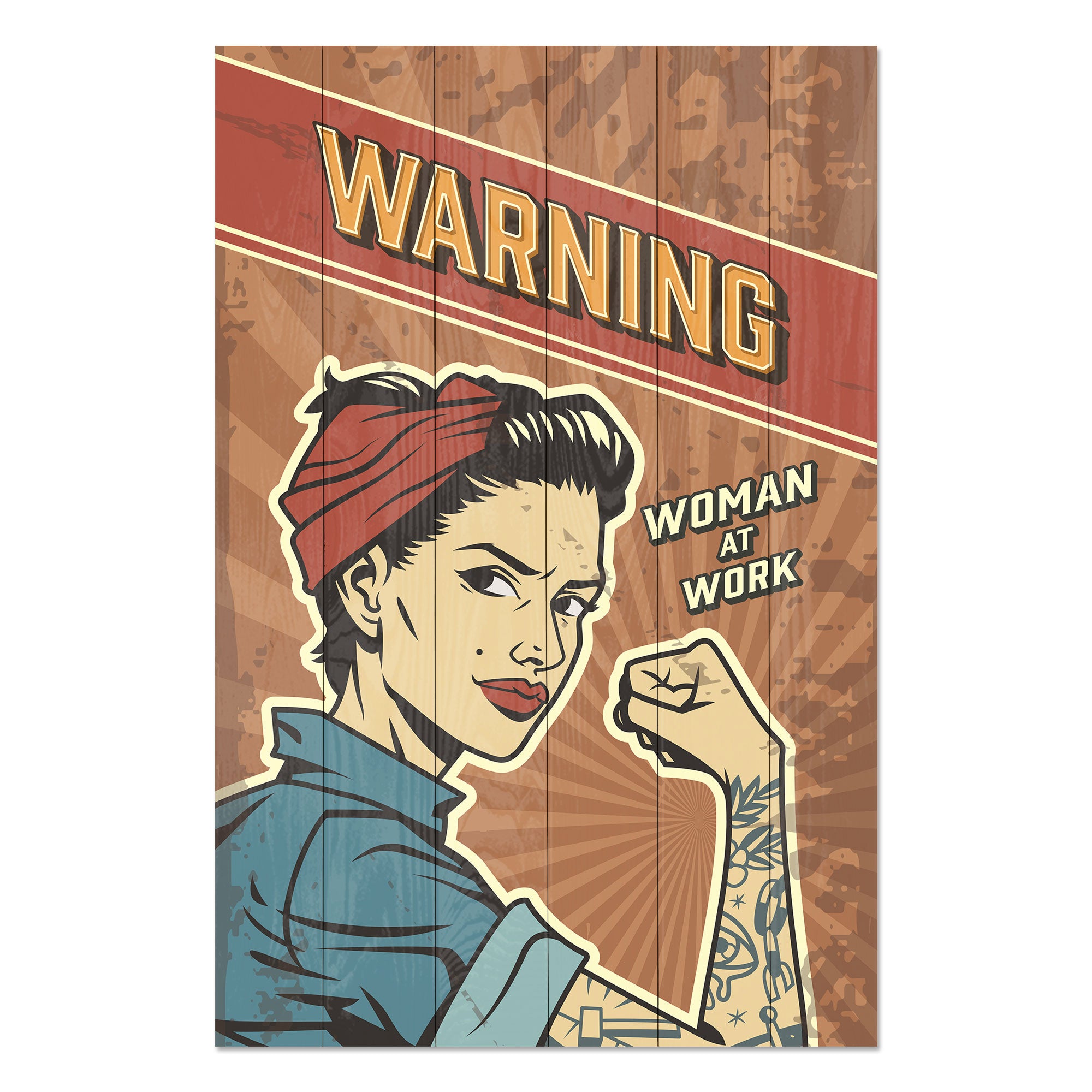Obraz Wood Warning-70x90 cm