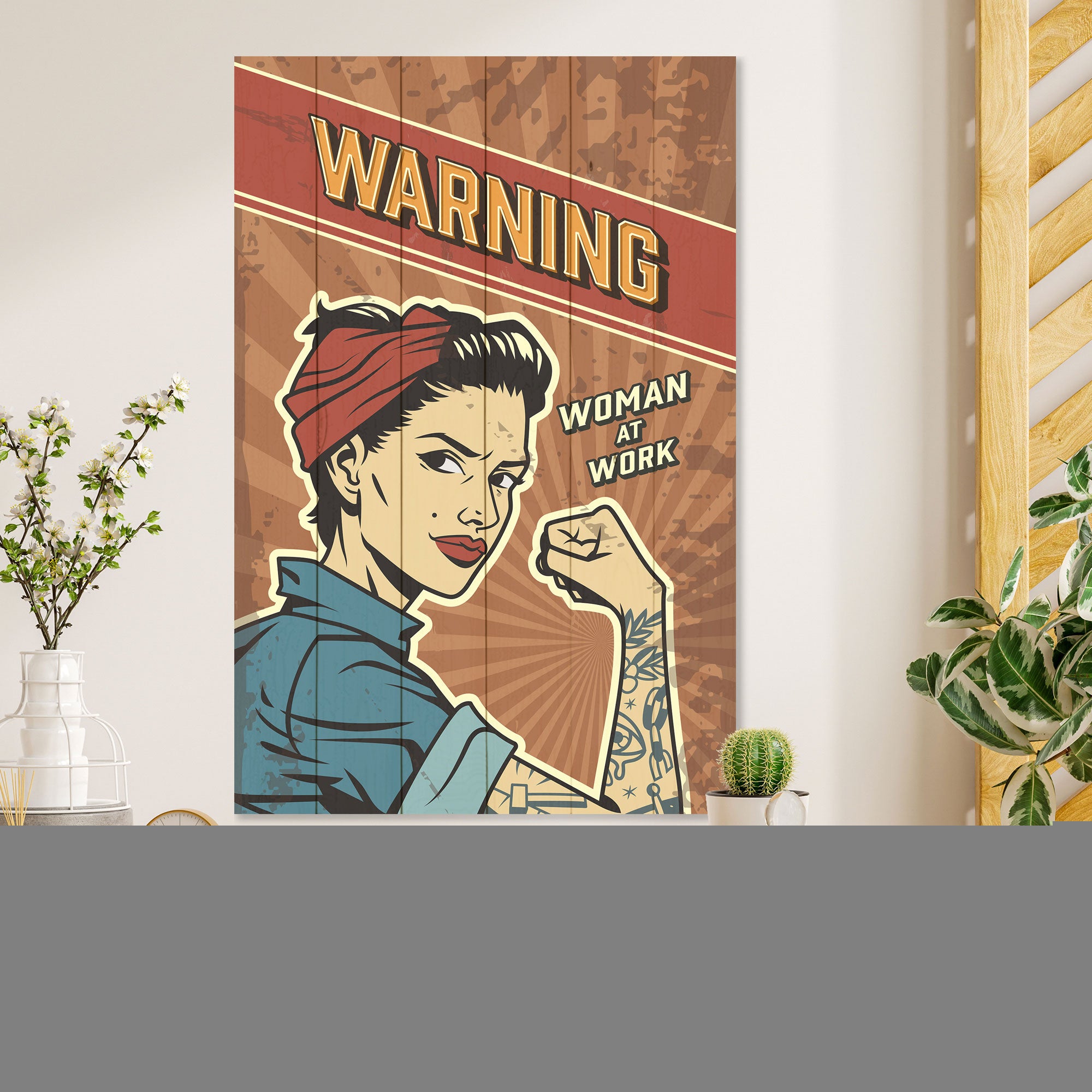 Obraz Wood Warning-30x40 cm