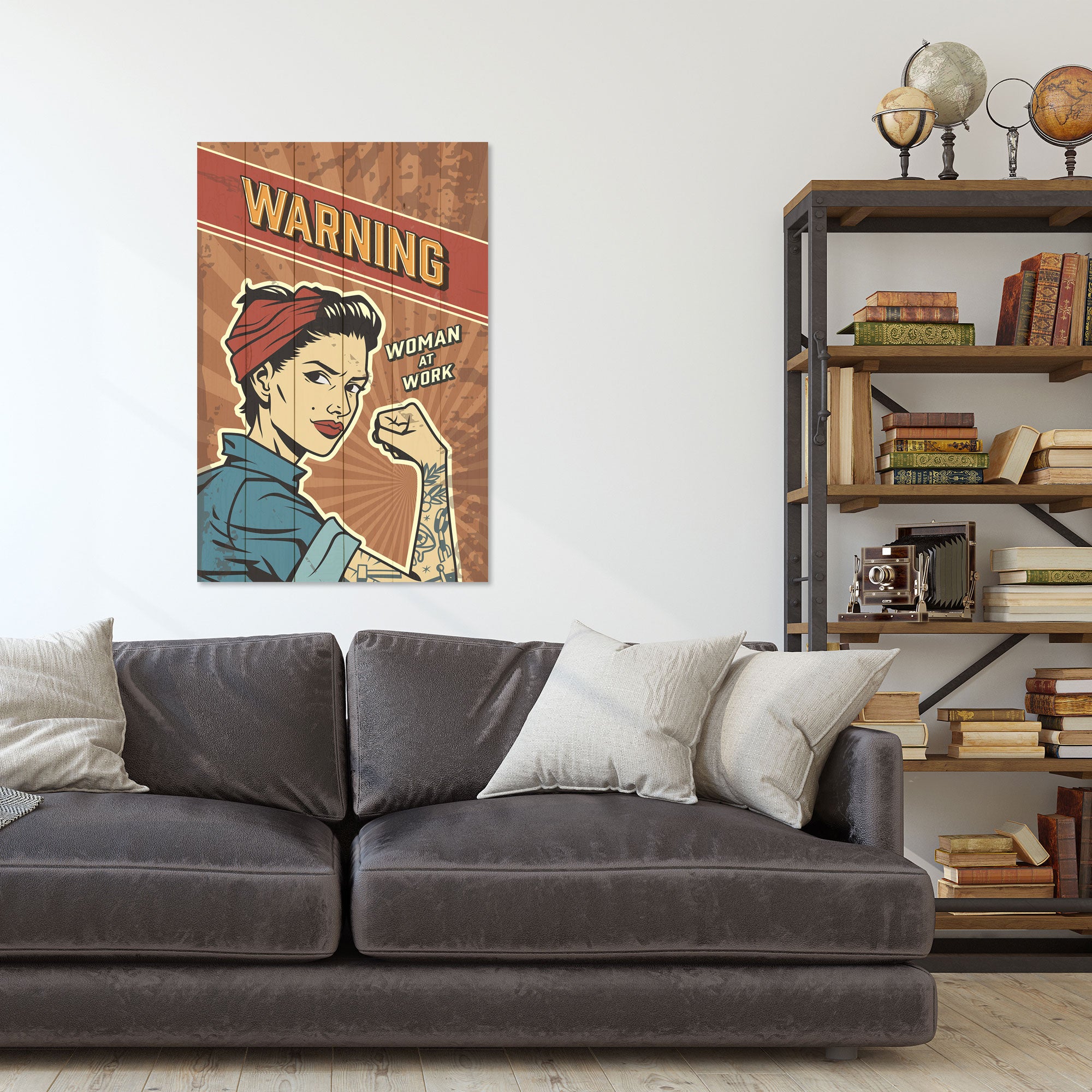 Obraz Wood Warning-30x40 cm