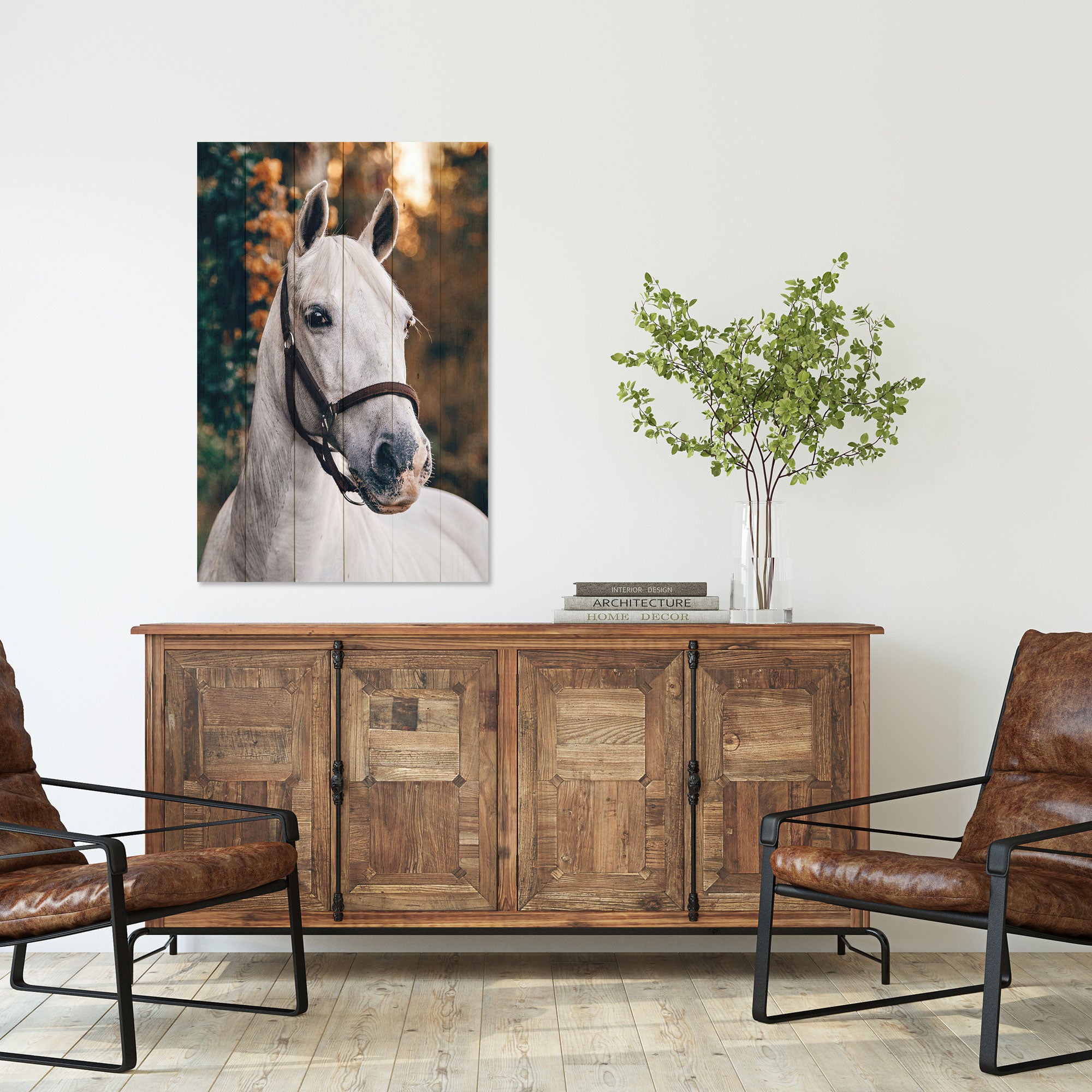 Obraz Wood White Horse