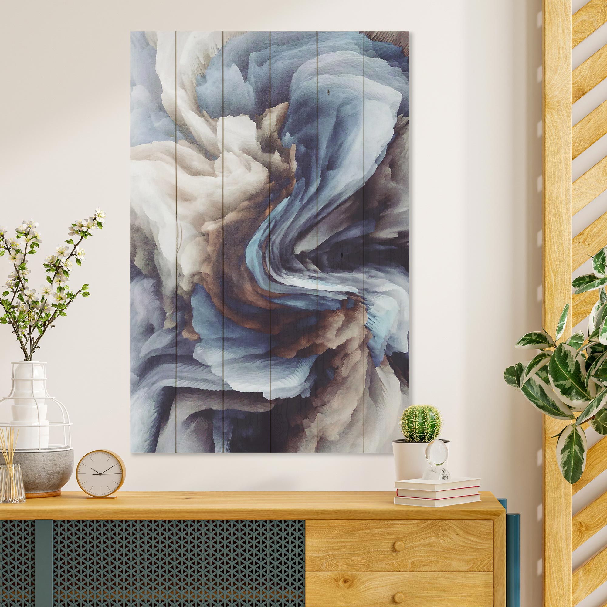 Obraz Wood Swirling Shapes-40x60 cm