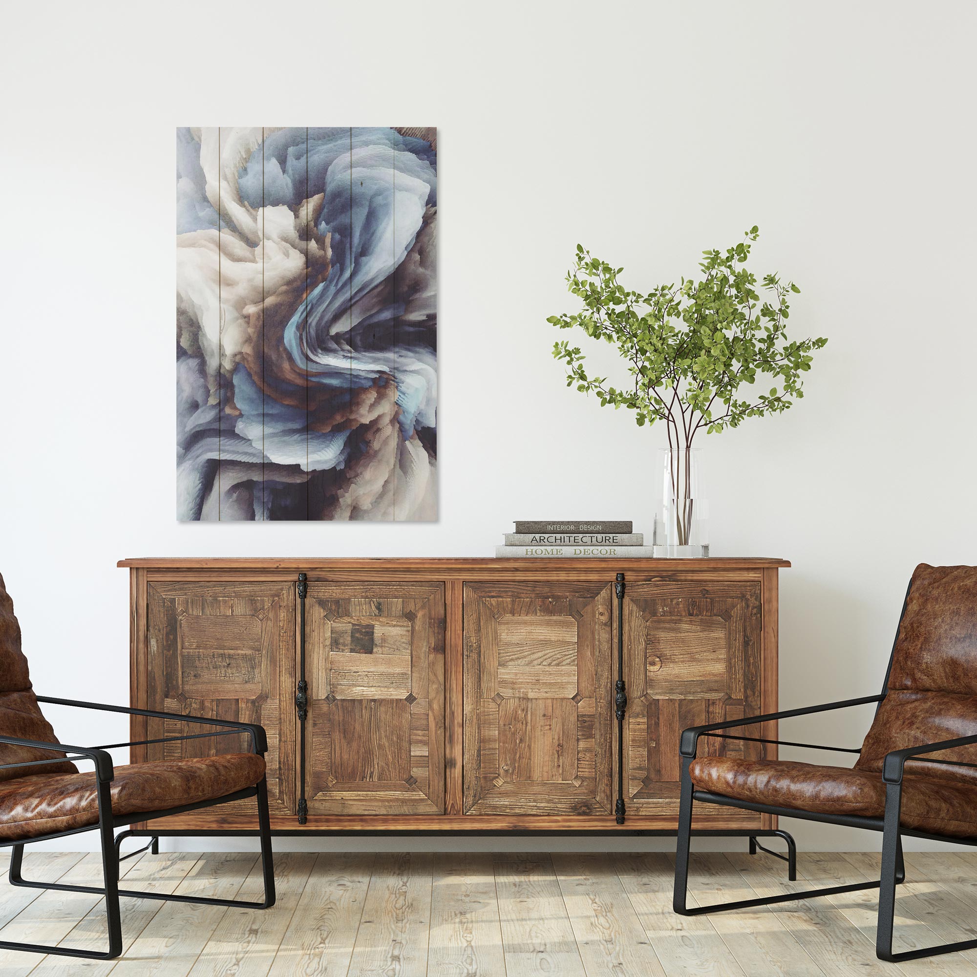 Bild Holz Wirbelnde Formen