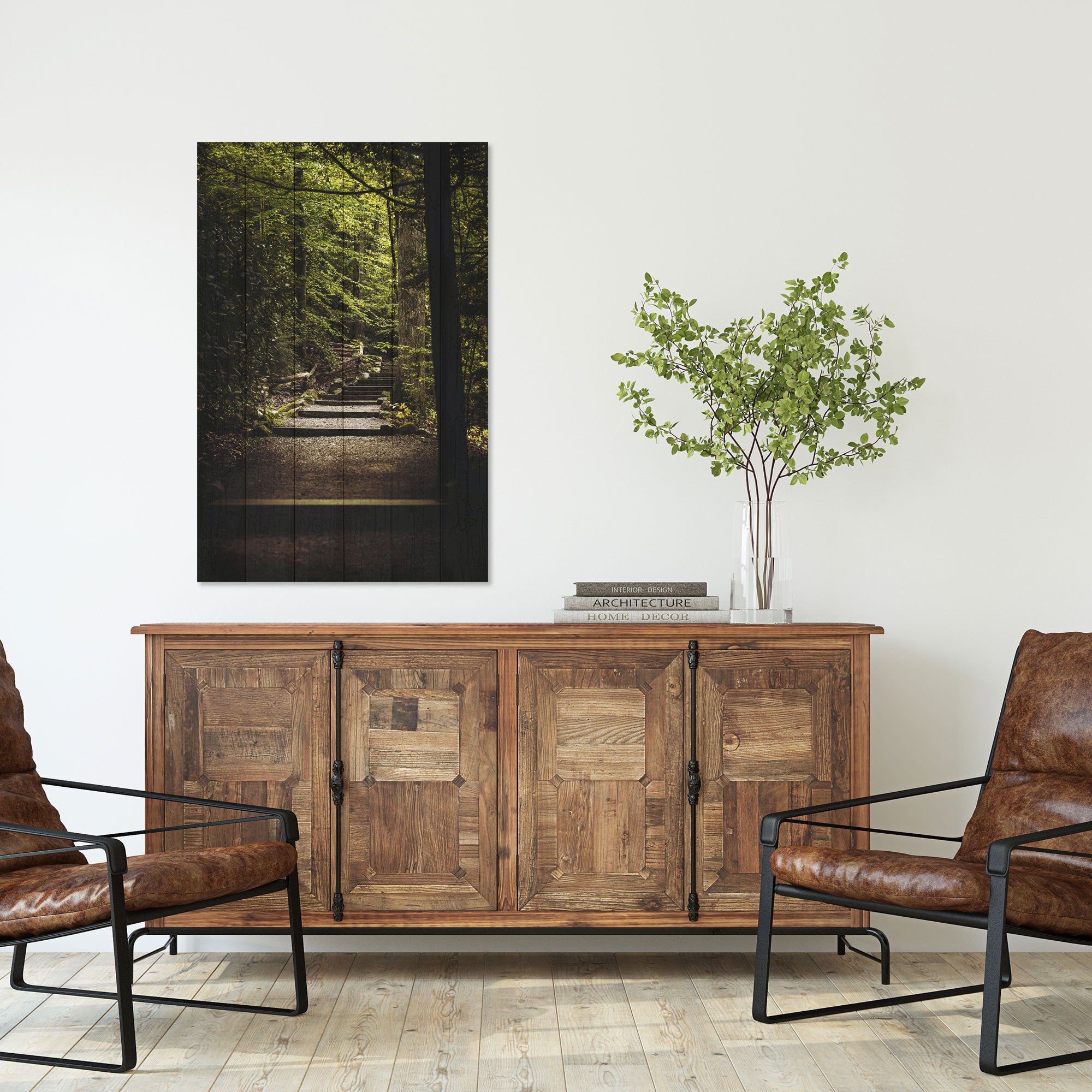 Obraz Wood Schody v lese-20x30 cm