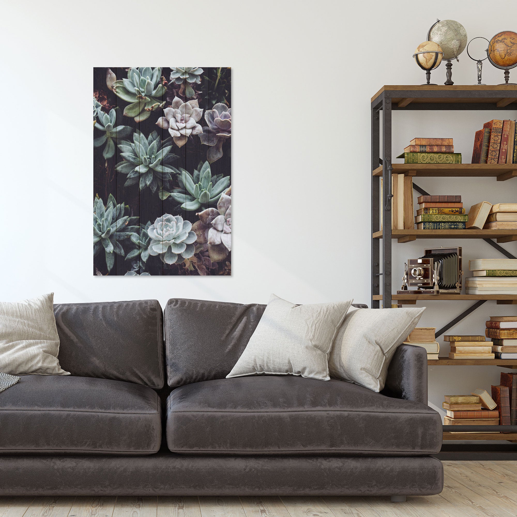 Bild Holz Sukkulenten-30x40 cm
