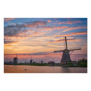 Wood Picture Sunset Over the Mill