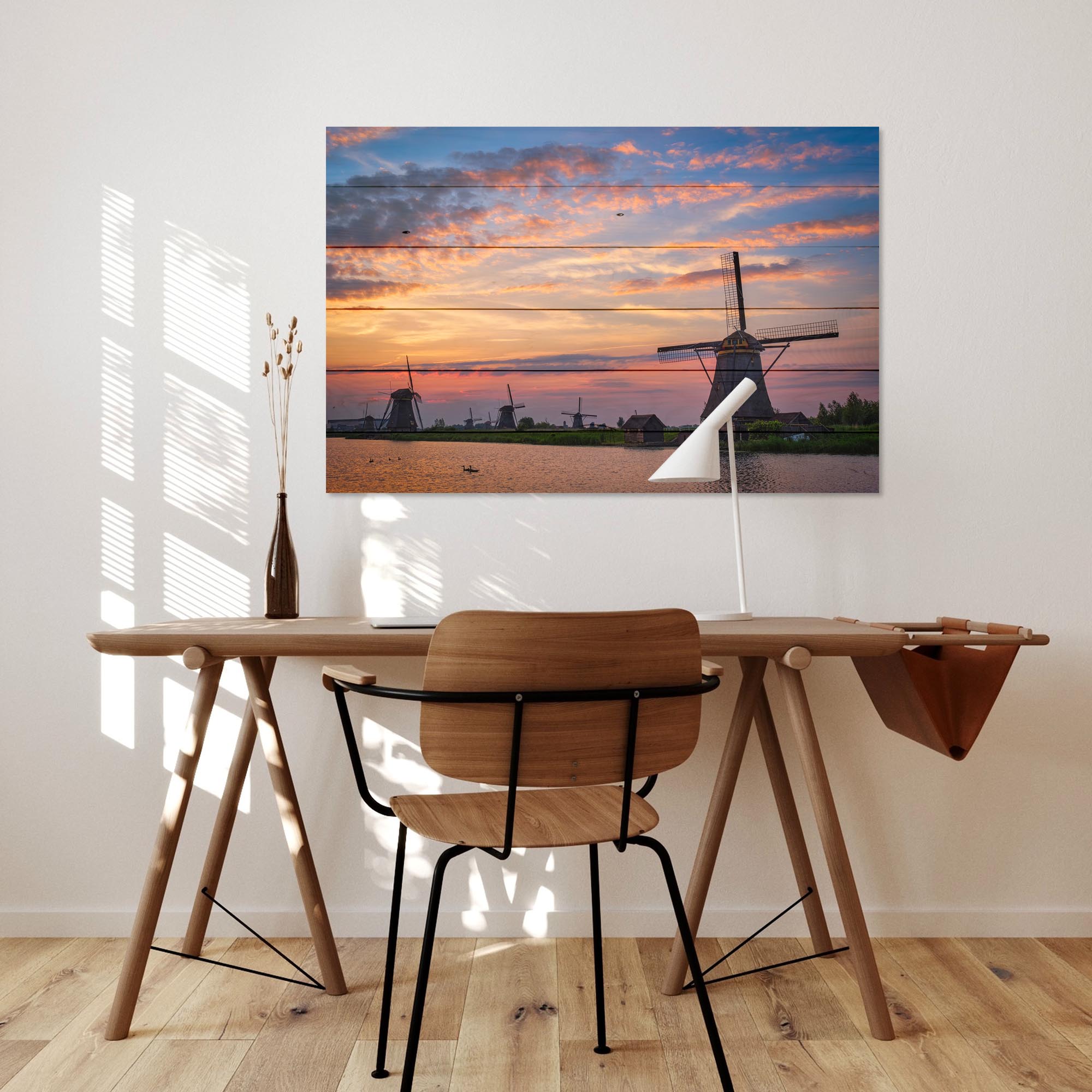 Obraz Wood Sunset Over the Mill-50x70 cm