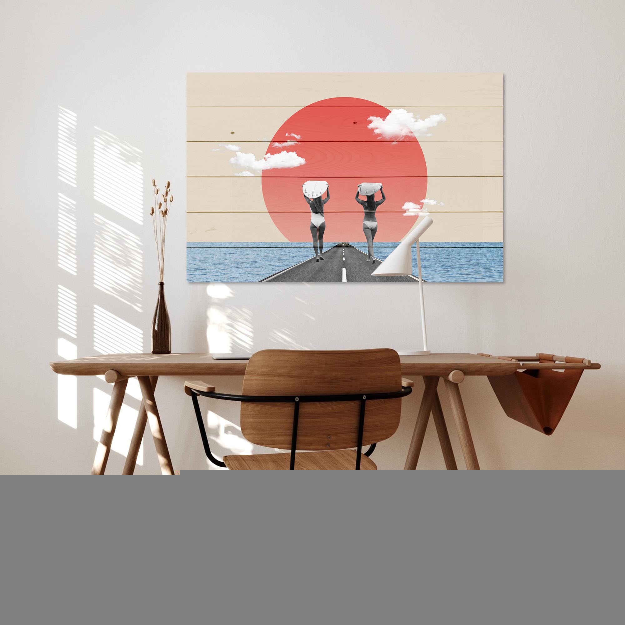 Bild Holz Vintage Collage Surfers Road-20x30 cm