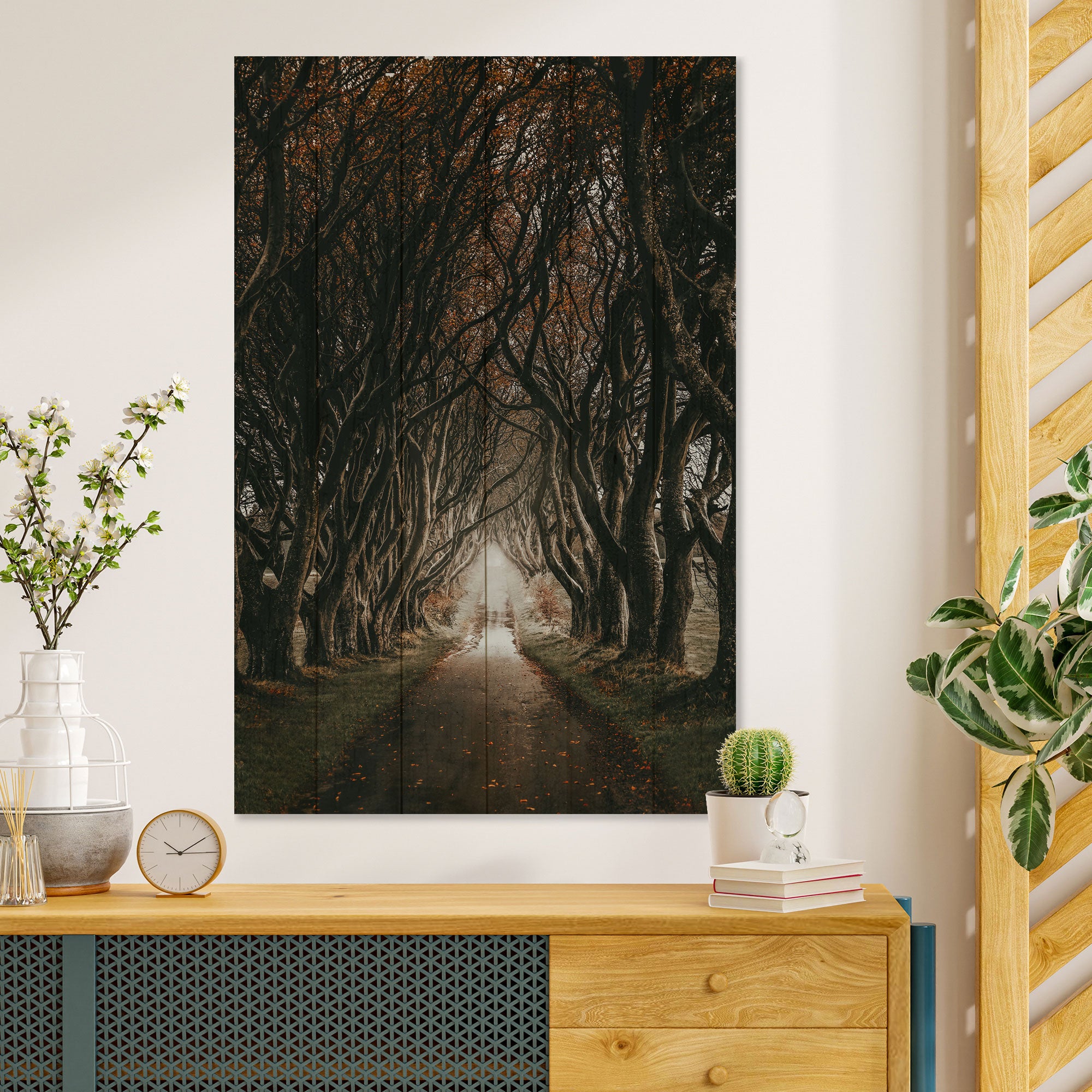 Obraz Wood Cesta mezi stromy-30x40 cm