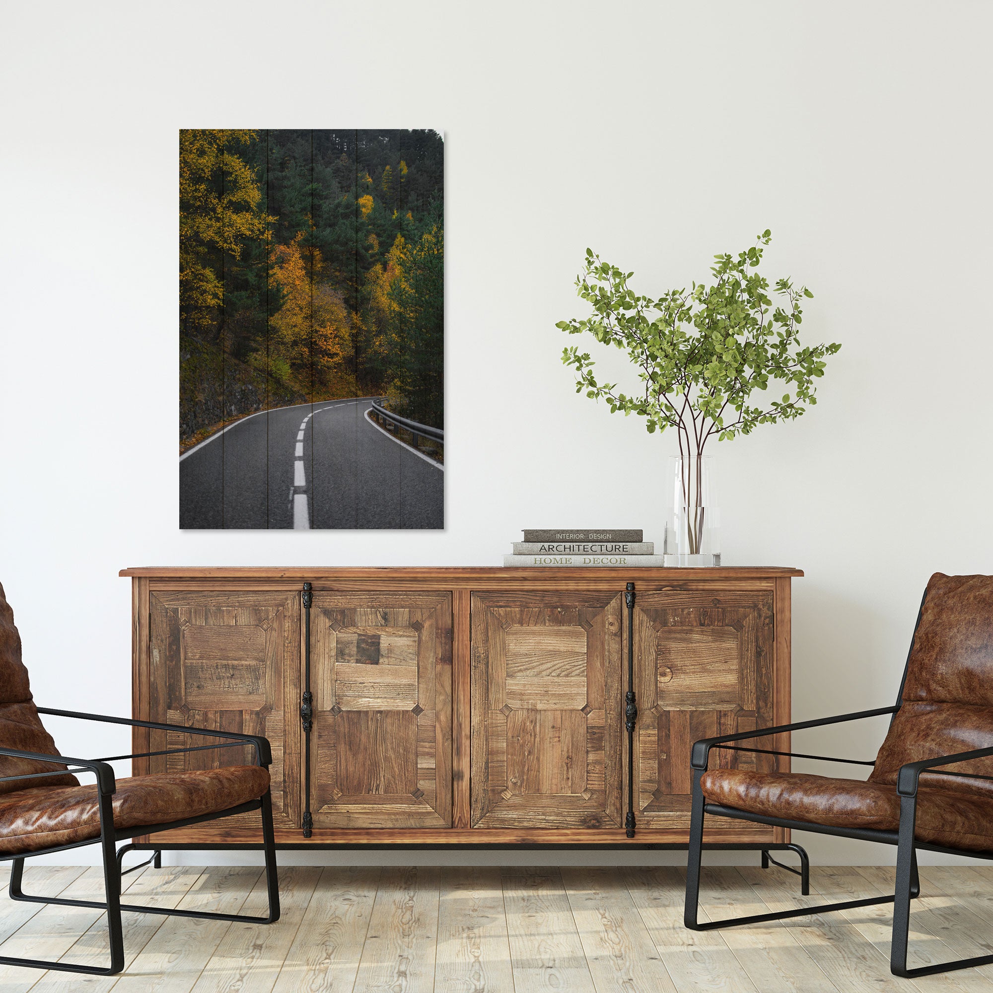 Obraz Wood Cesta lesem-30x30 cm