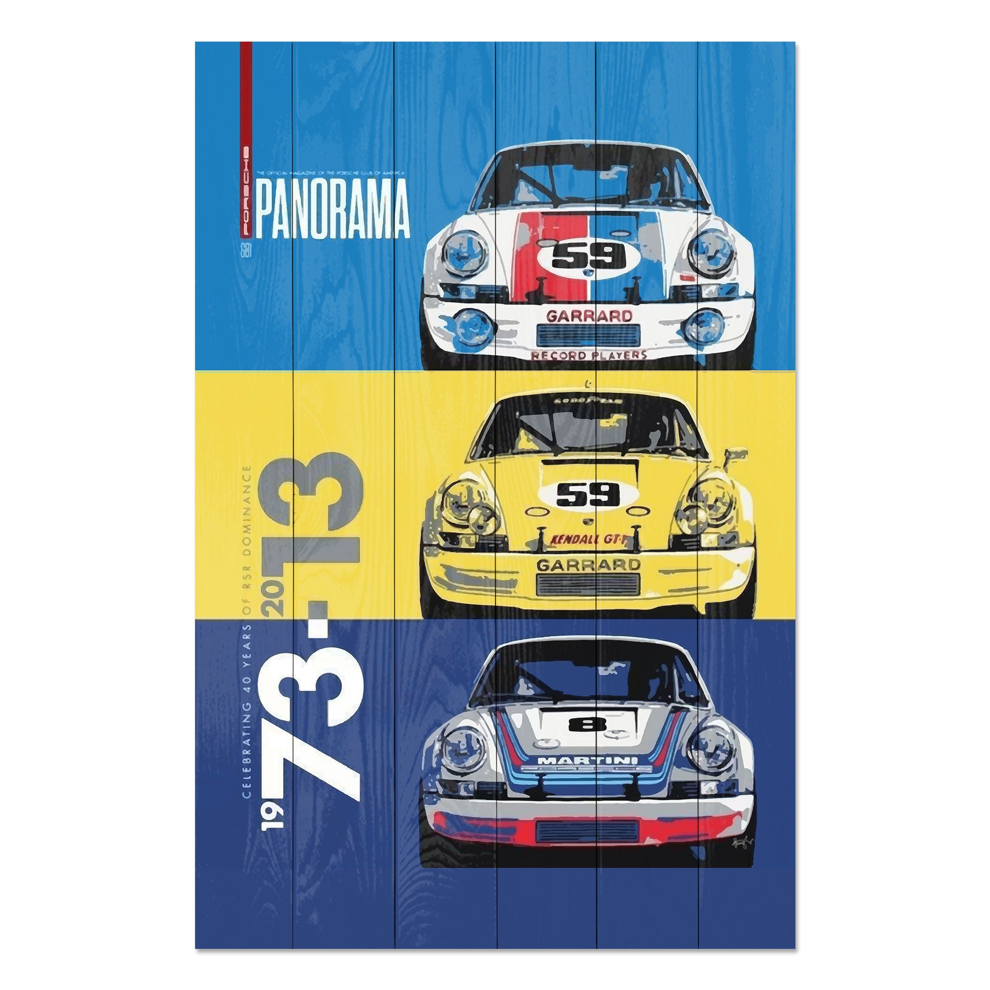 Obraz Wood Rally auta-30x40 cm