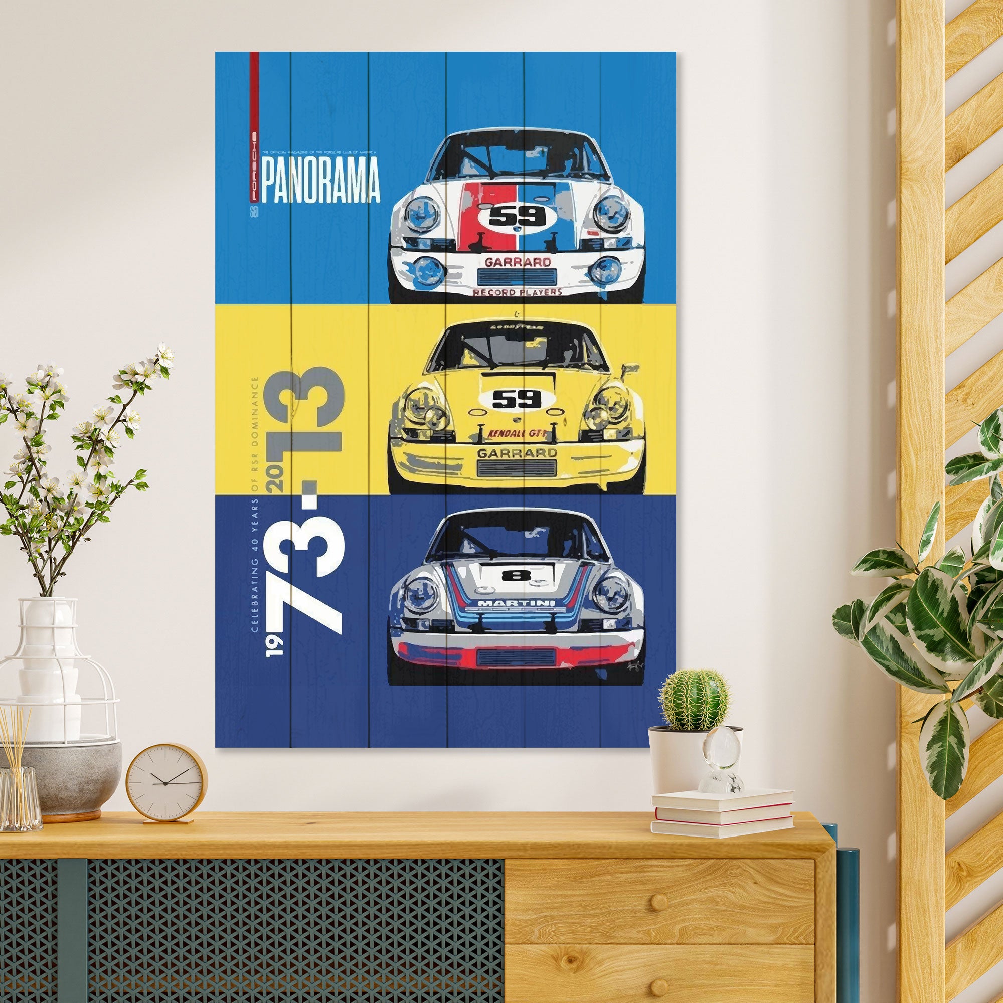 Obraz Wood Rally auta-40x60 cm
