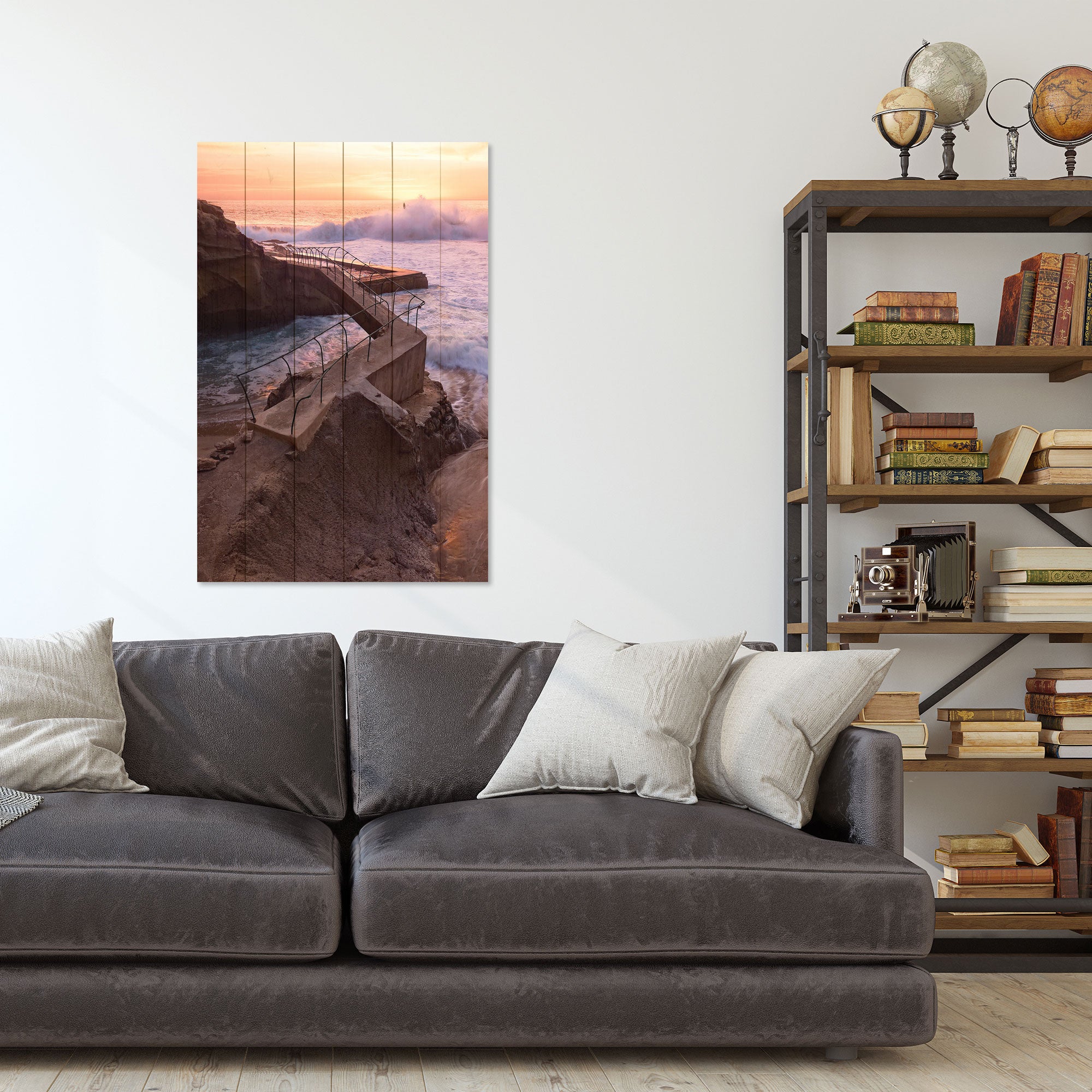 Obraz Wood Sea Storm-30x40 cm