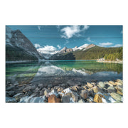 Obraz Wood Turquoise Lake and Mountains-40x60 cm