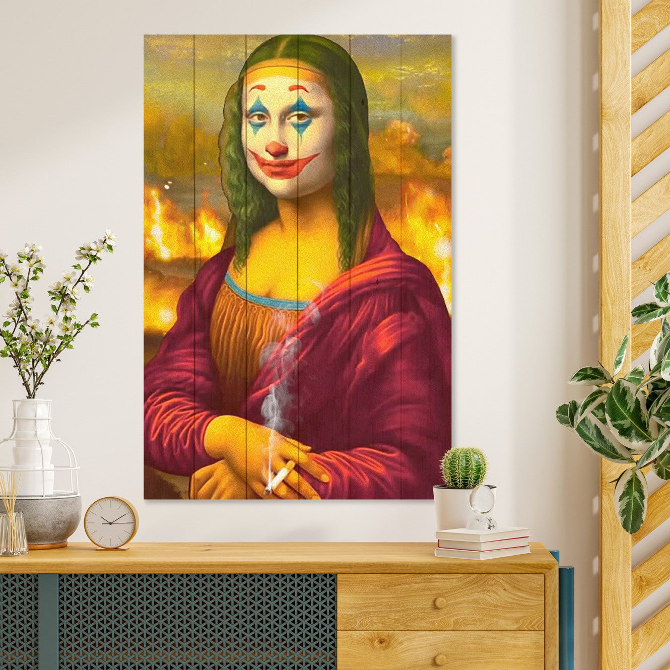 Obraz Wood Mona Lisa Collage Jocker-30x40 cm