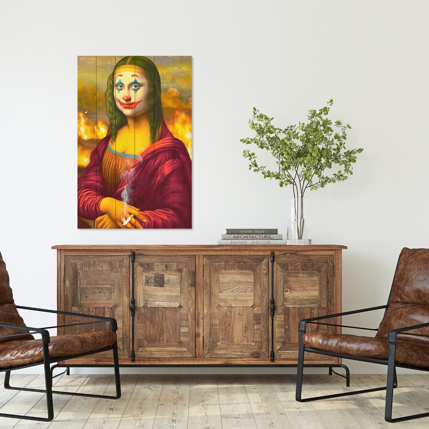 Obraz Wood Mona Lisa Collage Jocker-50x70 cm