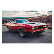Obraz Wood Red Mustang