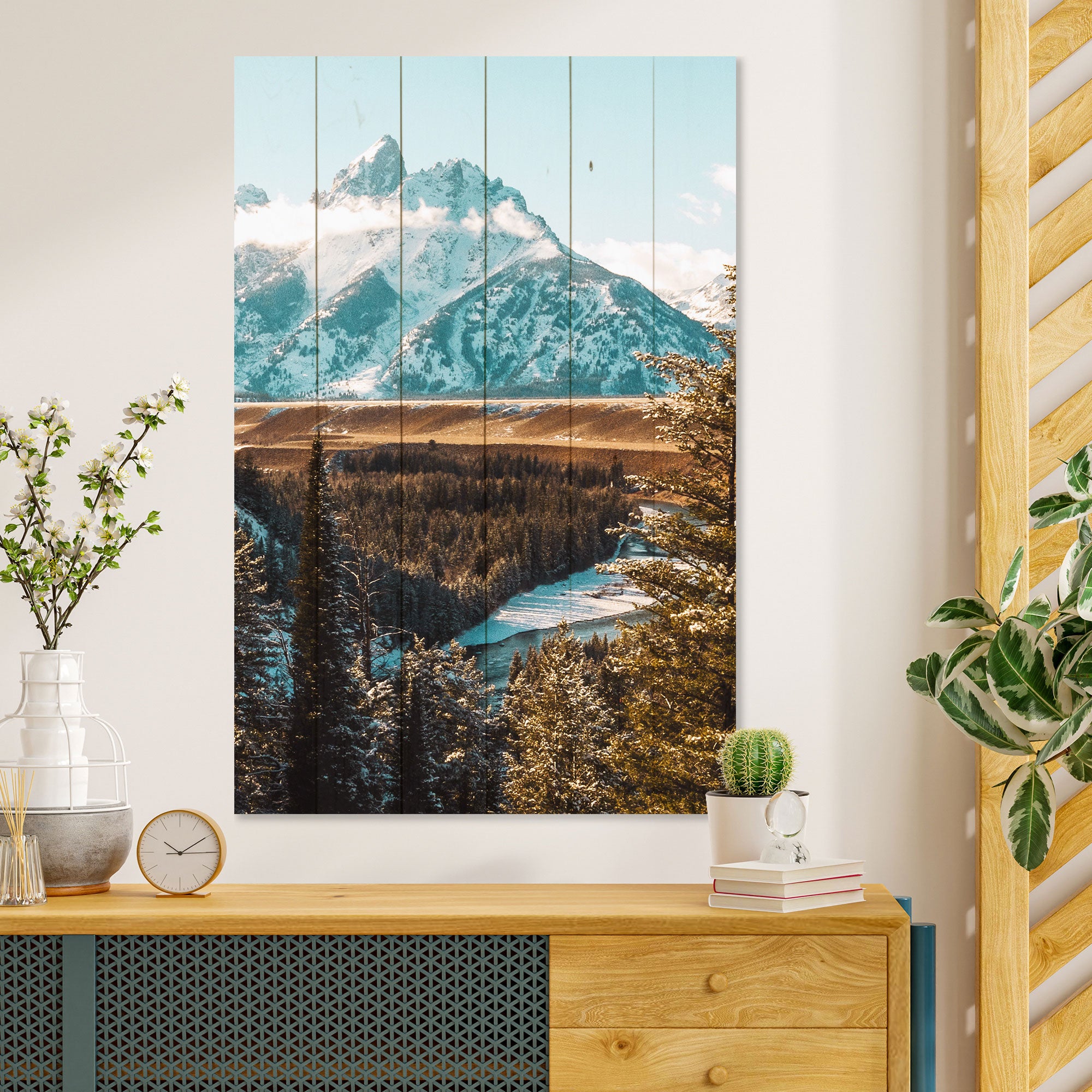 Wood Picture Mountain Landscape-40x60 cm
