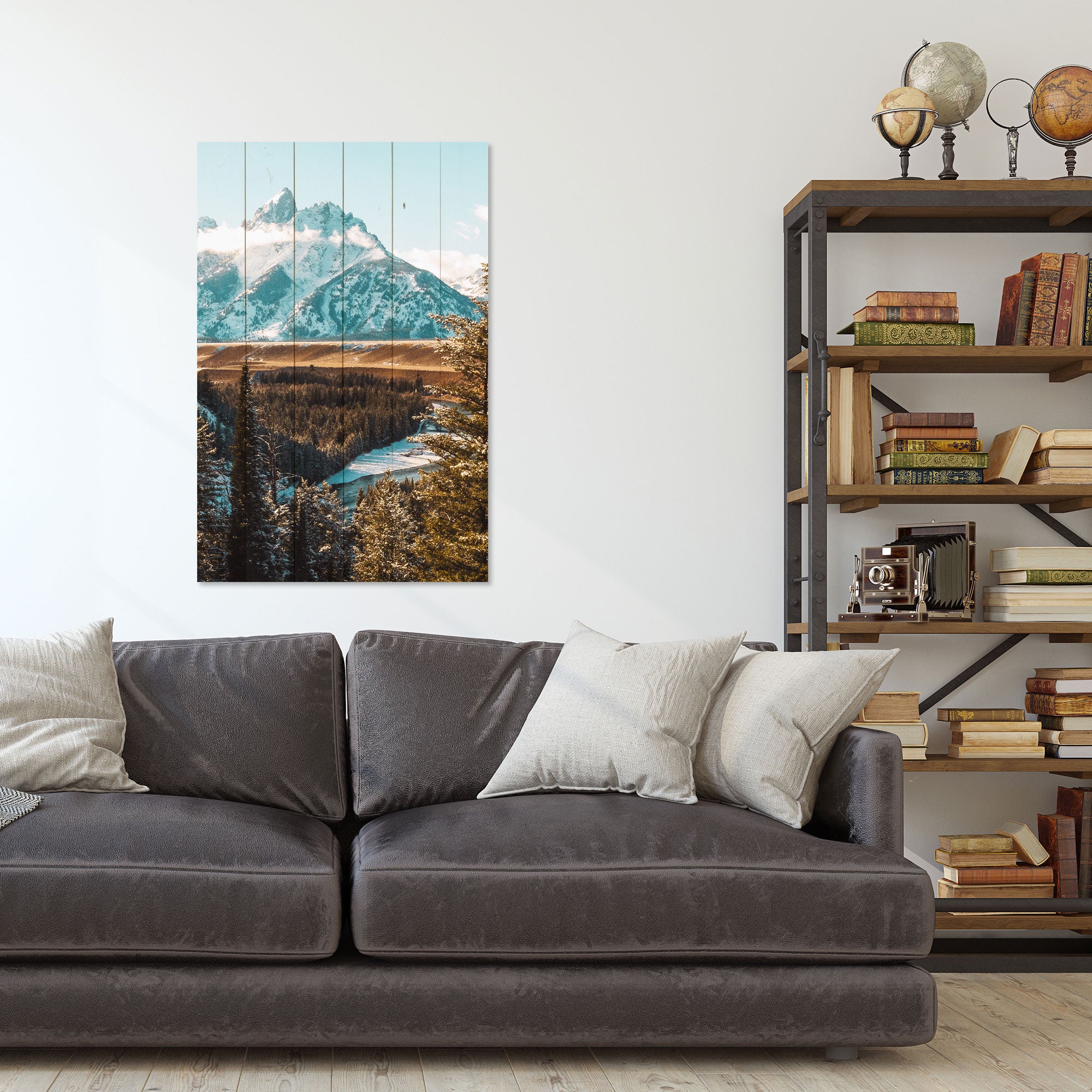 Wood Picture Mountain Landscape-50x70 cm