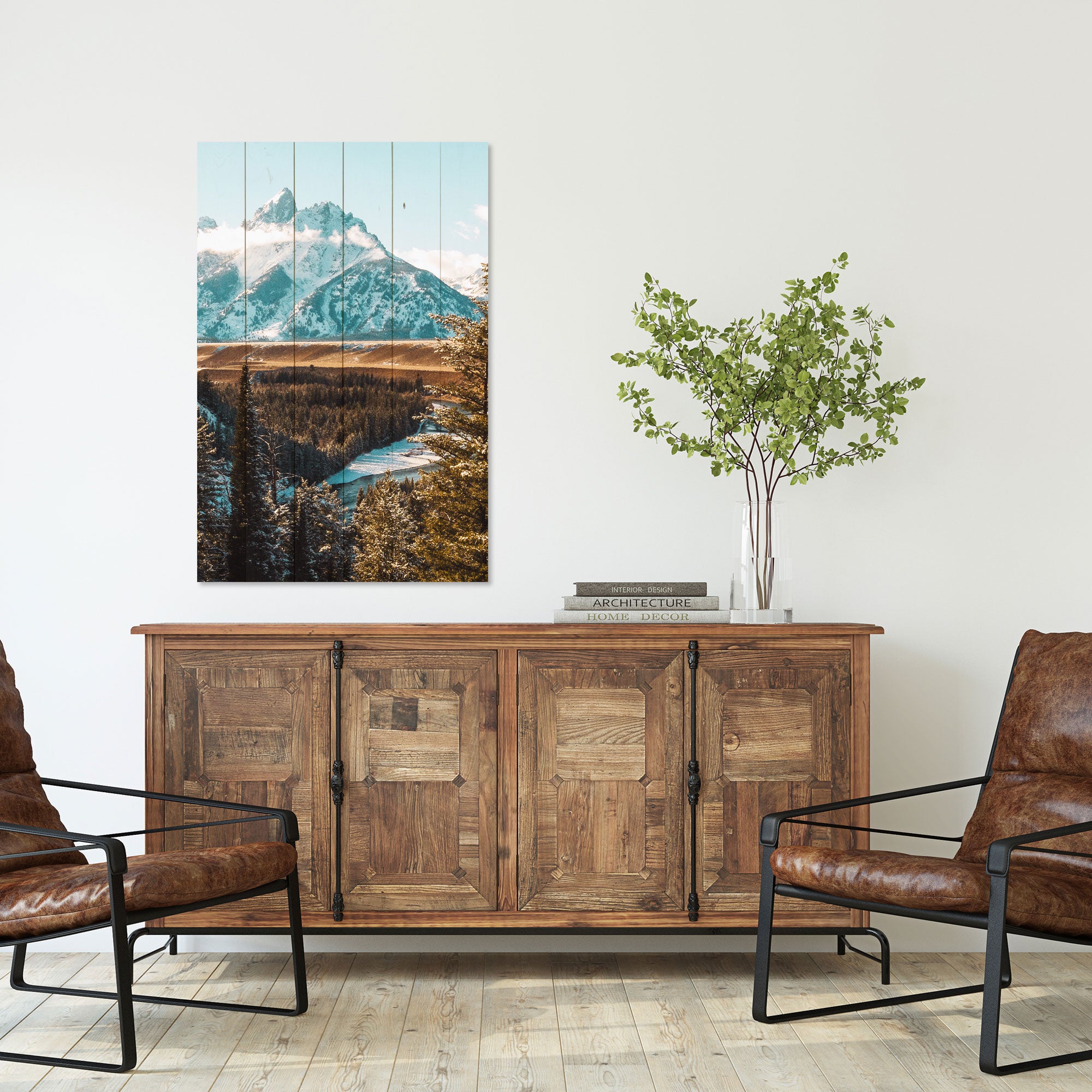 Wood Picture Mountain Landscape