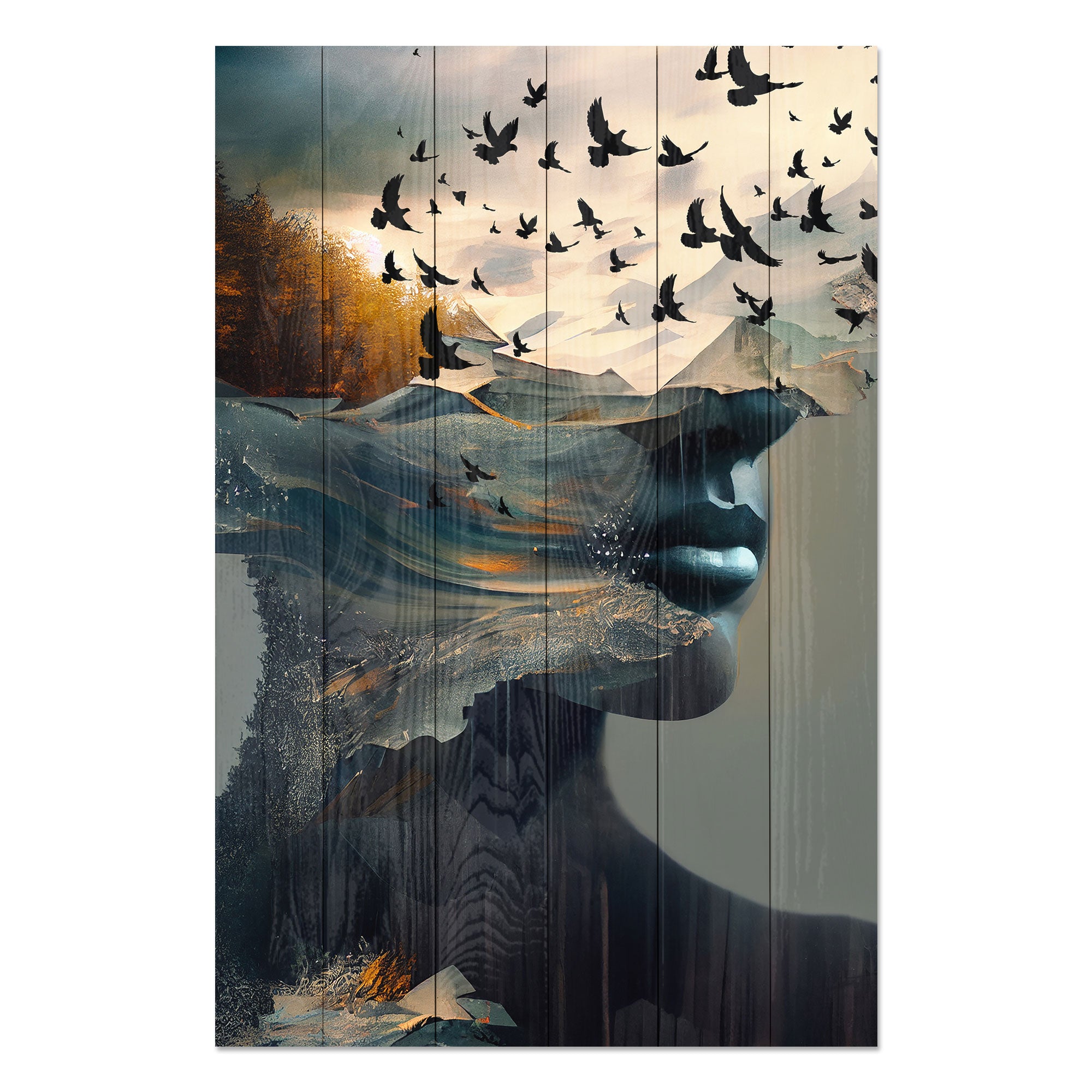 Obraz Wood Open Mind-70x90 cm