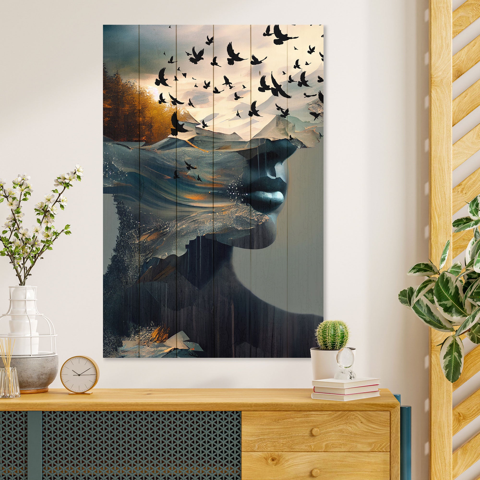 Obraz Wood Open Mind-70x90 cm