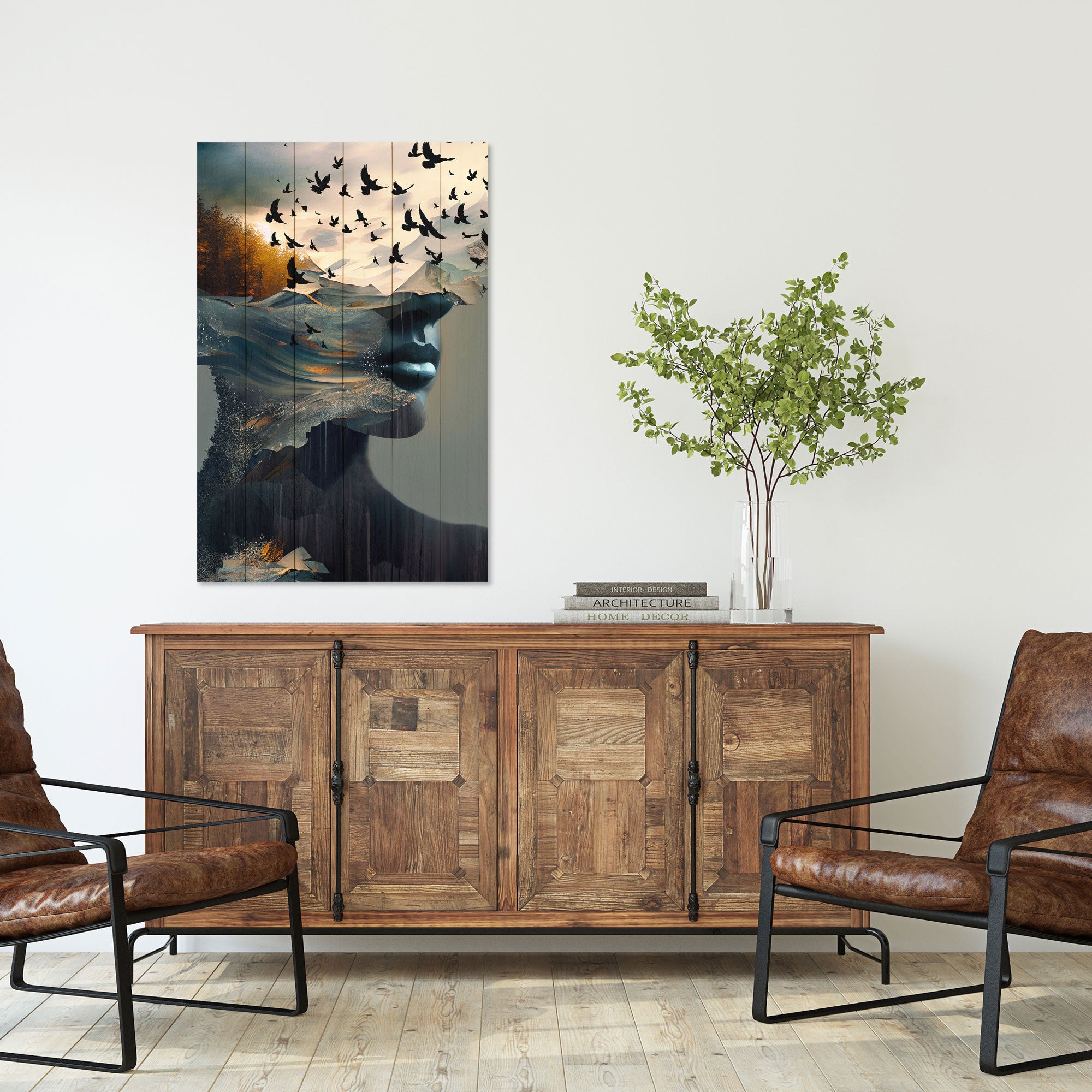 Obraz Wood Open Mind-70x90 cm