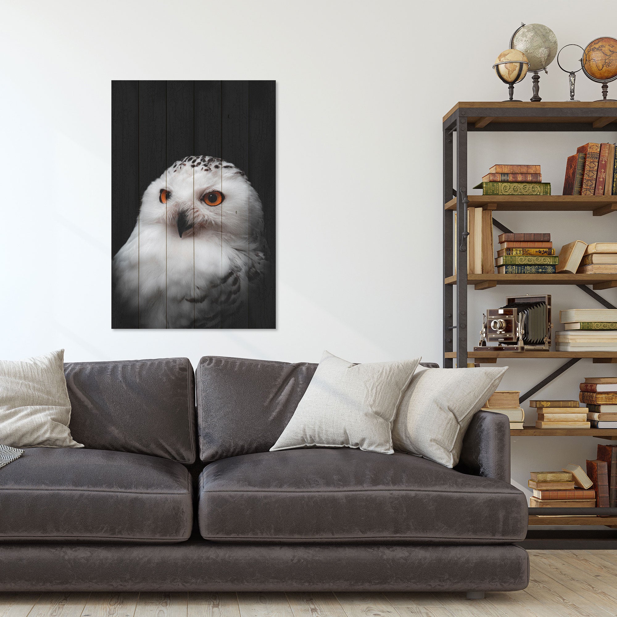 Wood Picture Owl Portrait-70x90 cm