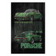 Bild Wood Grüner Porsche-30x40 cm