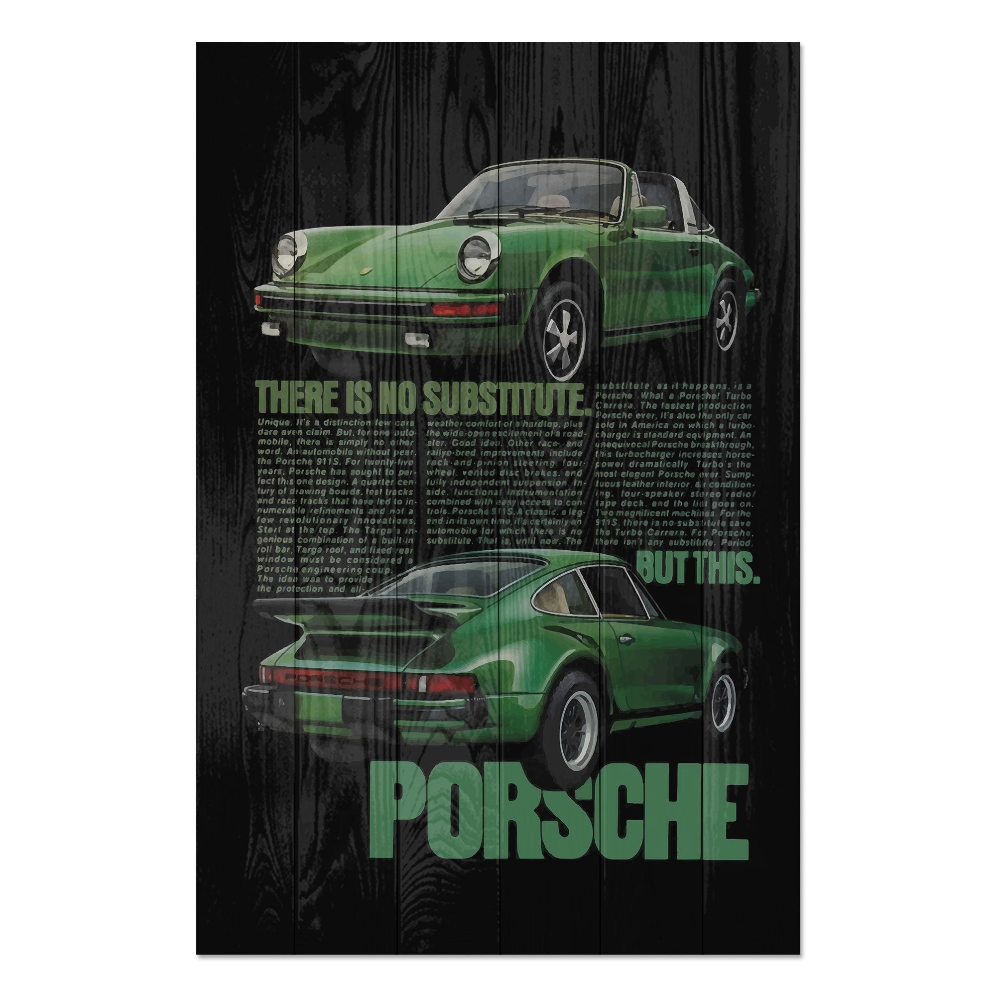 Bild Wood Grüner Porsche