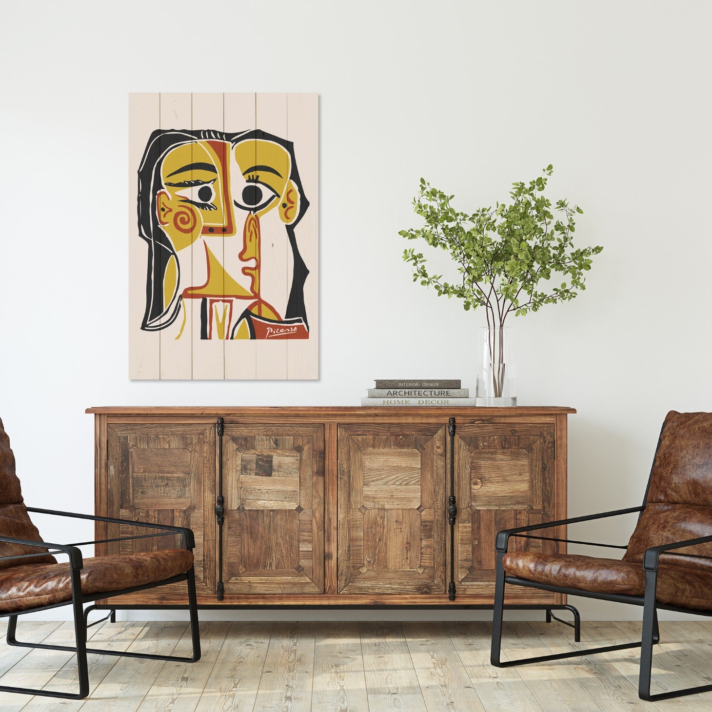 Wood Picture Picasso Abstract 2