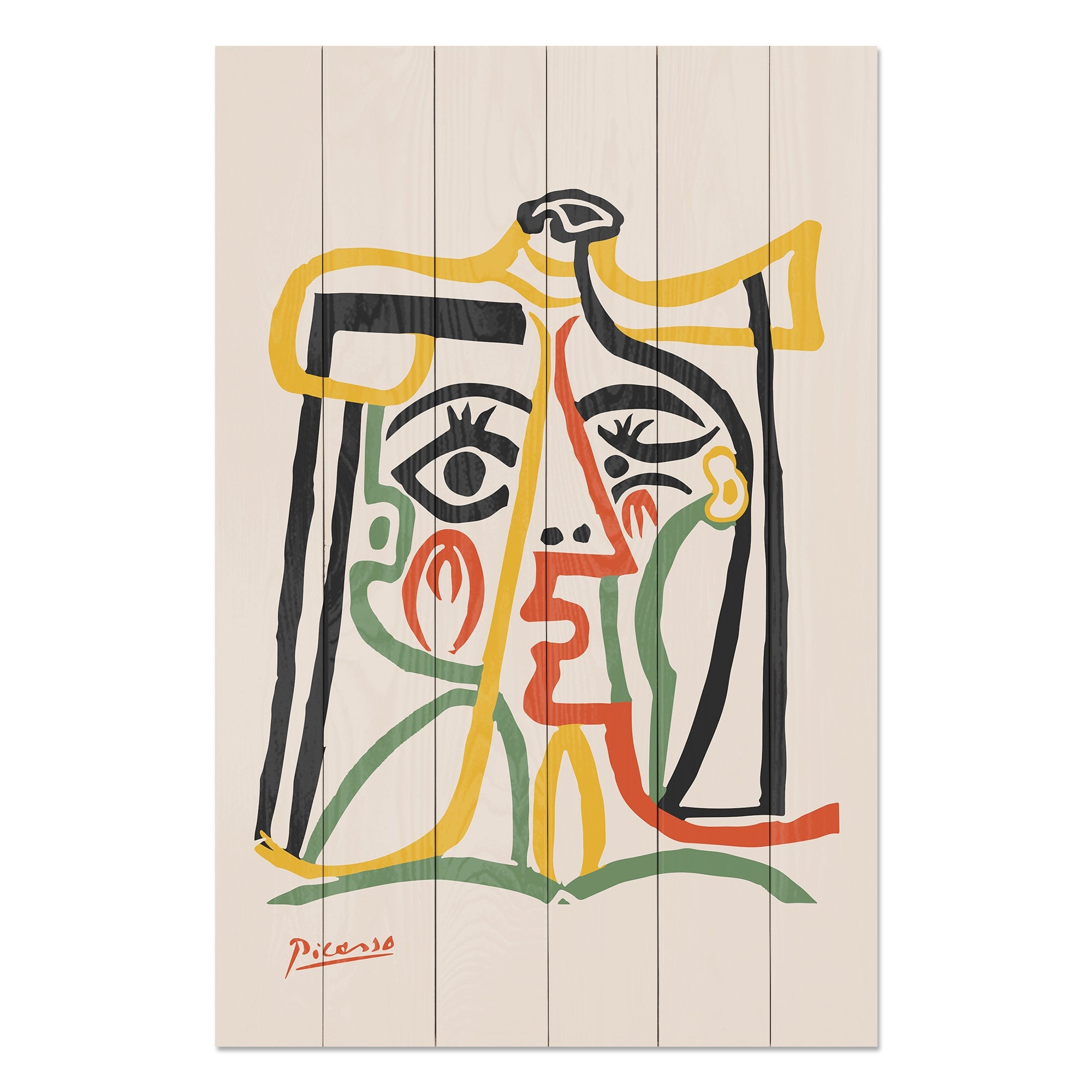 Obraz Wood Picasso Abstract 3-30x40 cm