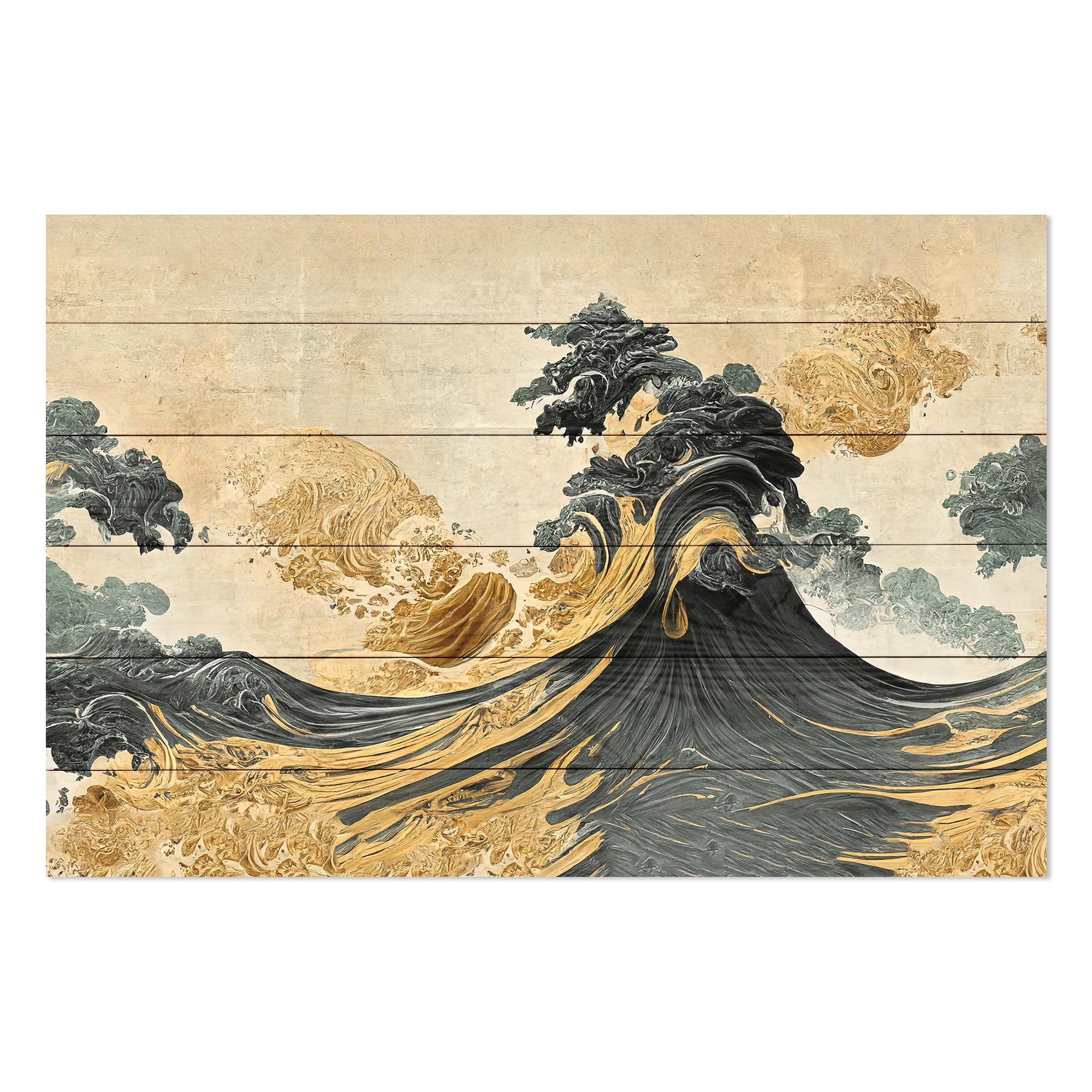 Bild Wood Raue Wellen-70x90 cm