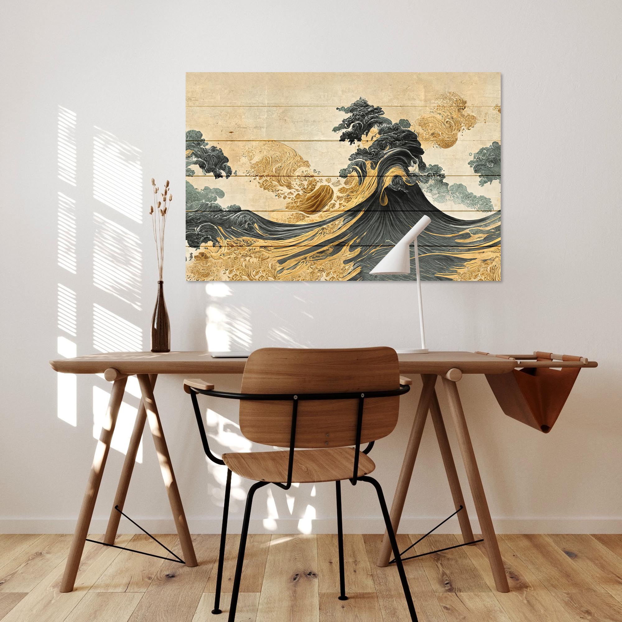 Bild Wood Raue Wellen-70x90 cm