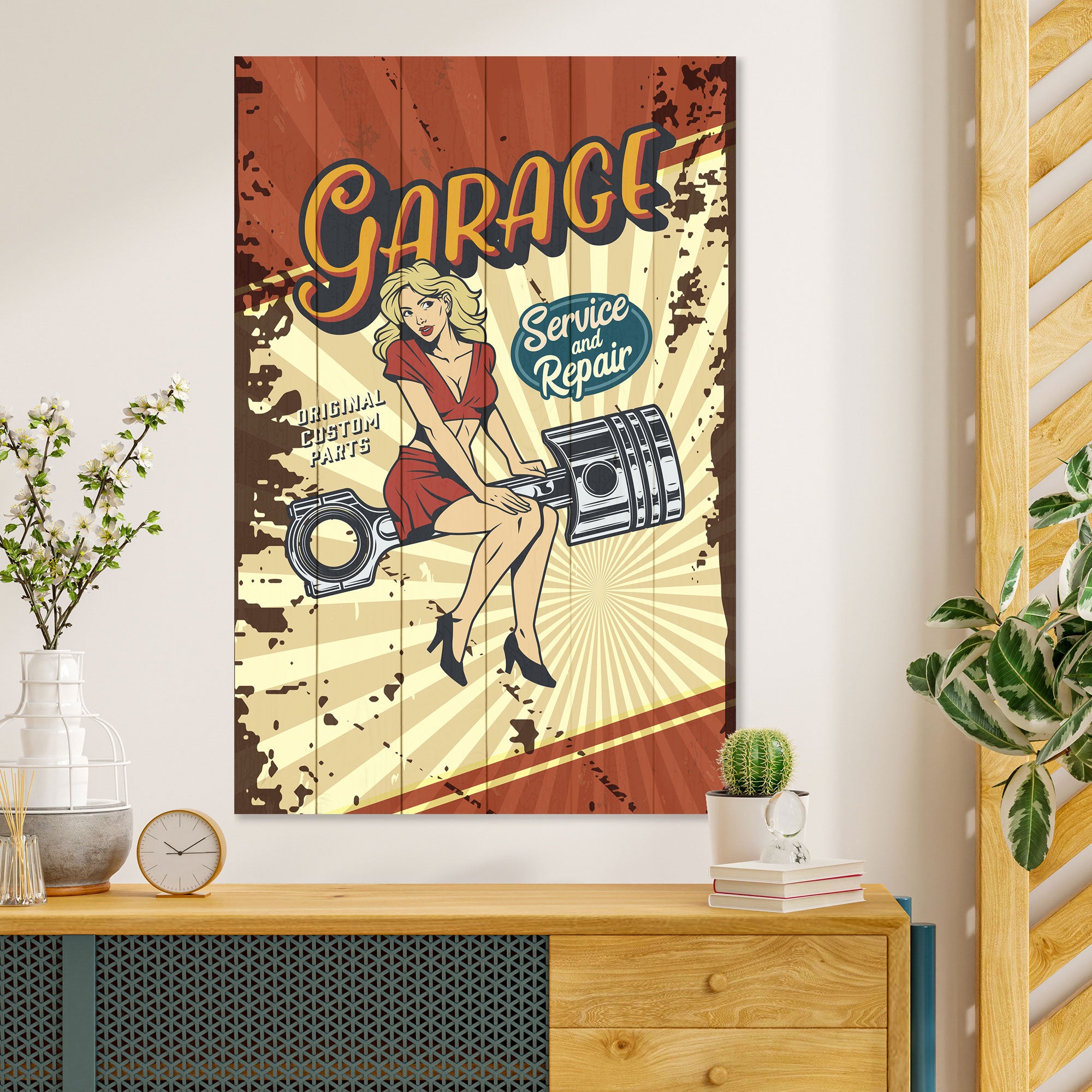 Obraz Wood Garage Service and Repair-40x60 cm