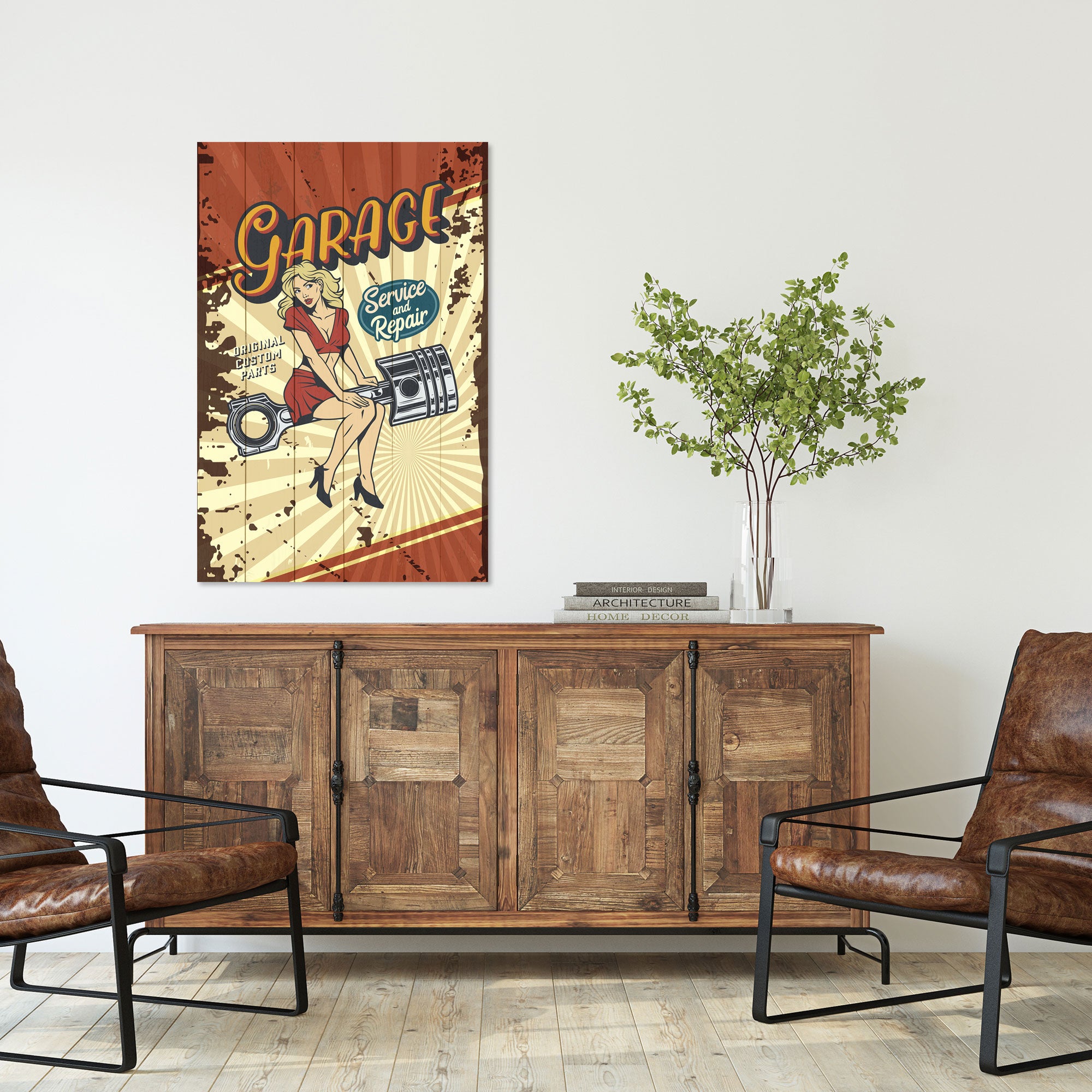 Obraz Wood Garage Service and Repair-30x40 cm