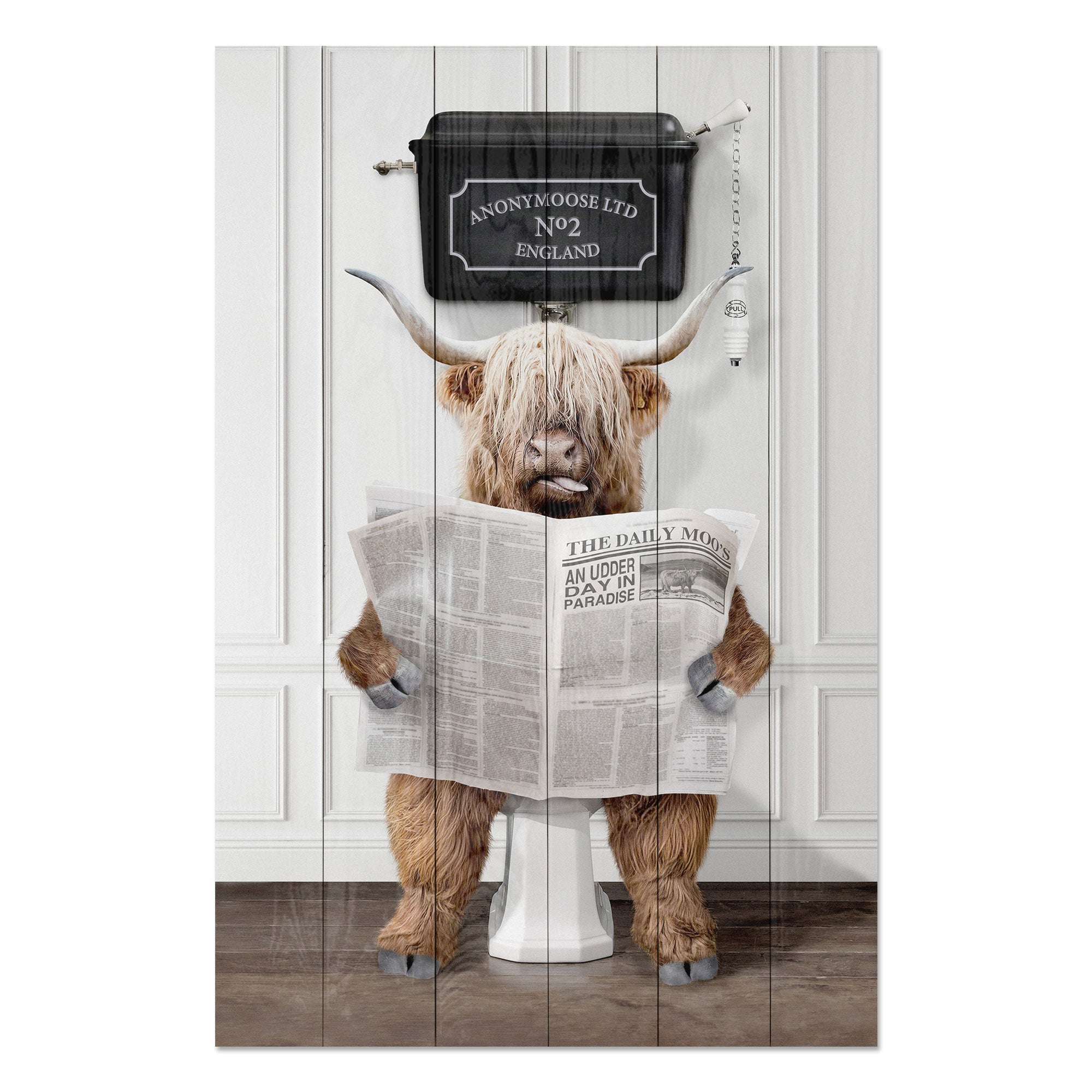 Bild Wood Lustiges Tier mit Zeitung