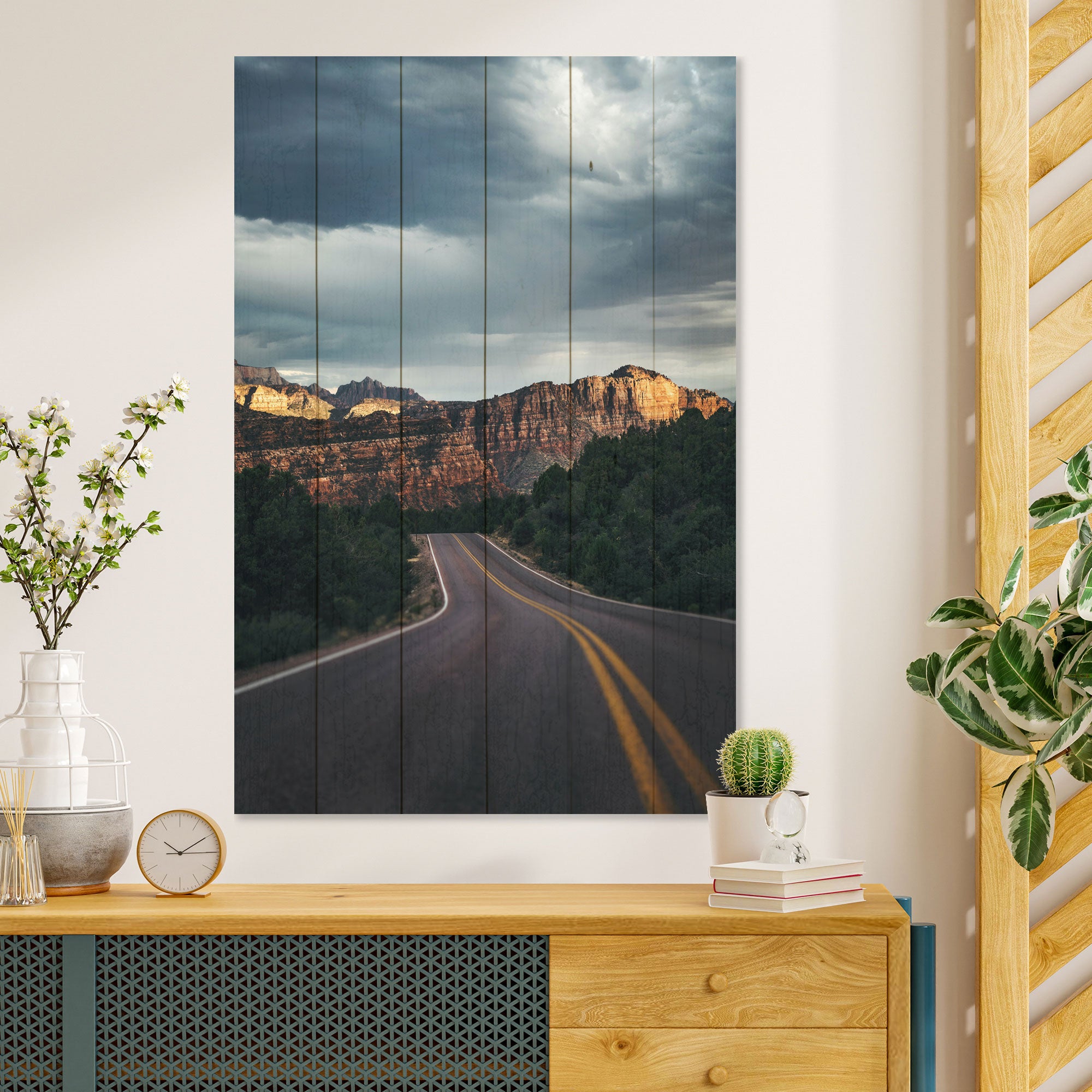 Obraz Wood Scenic Road in the Mountains-60x90 cm