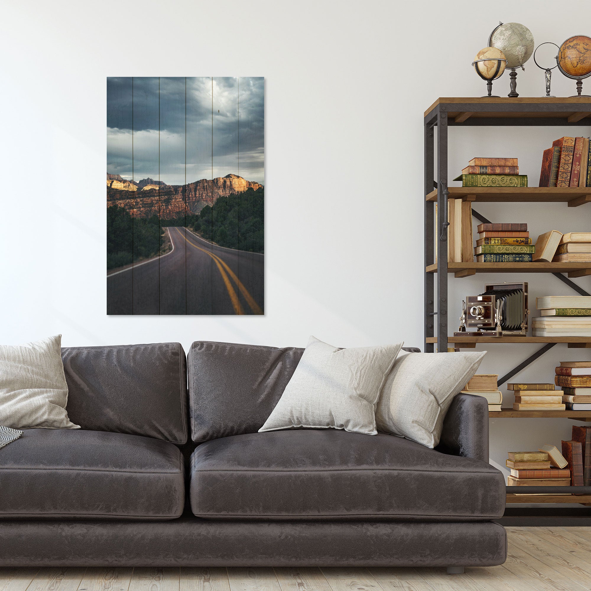 Bild Wood Malerische Straße in den Bergen-40x60 cm