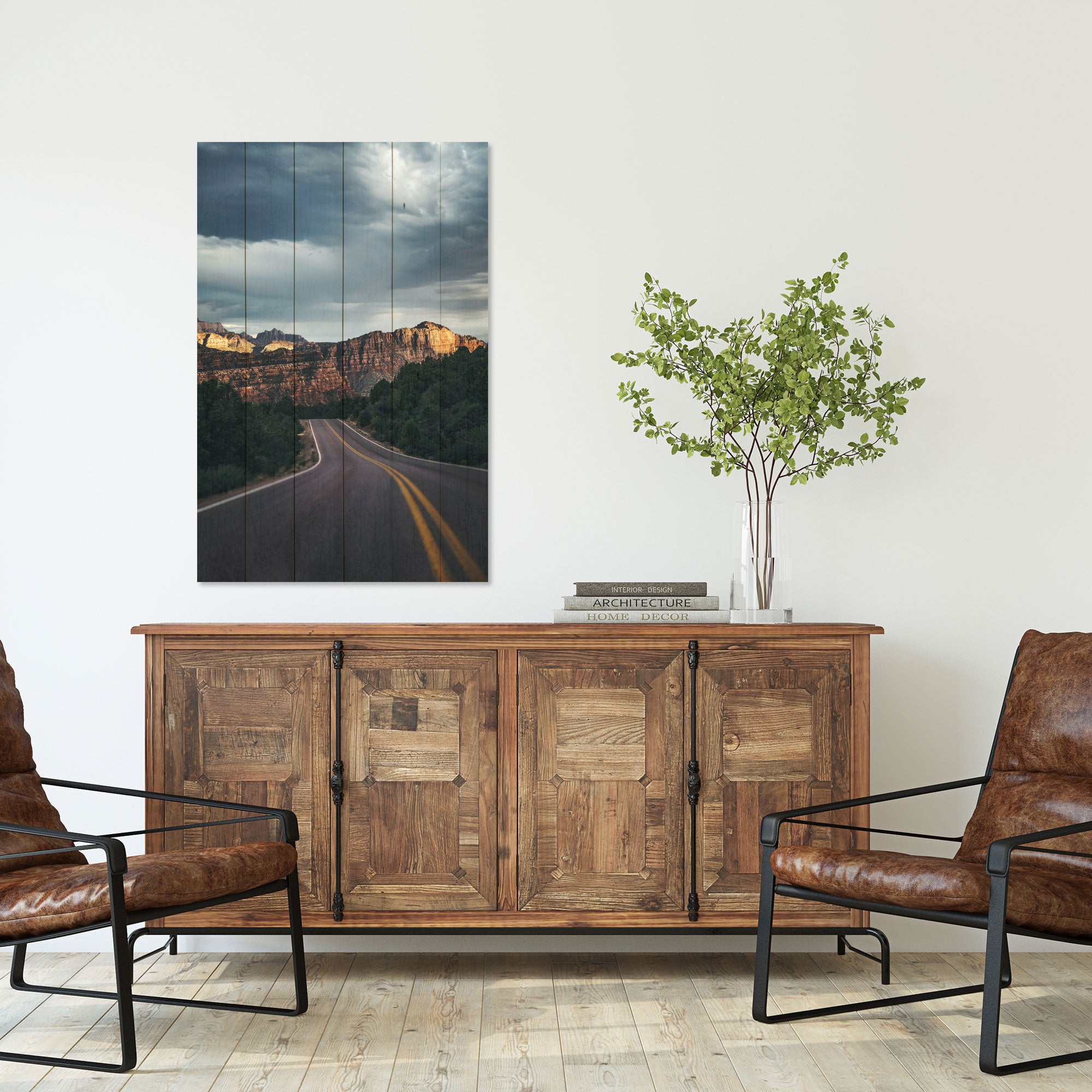Bild Wood Malerische Straße in den Bergen-40x60 cm