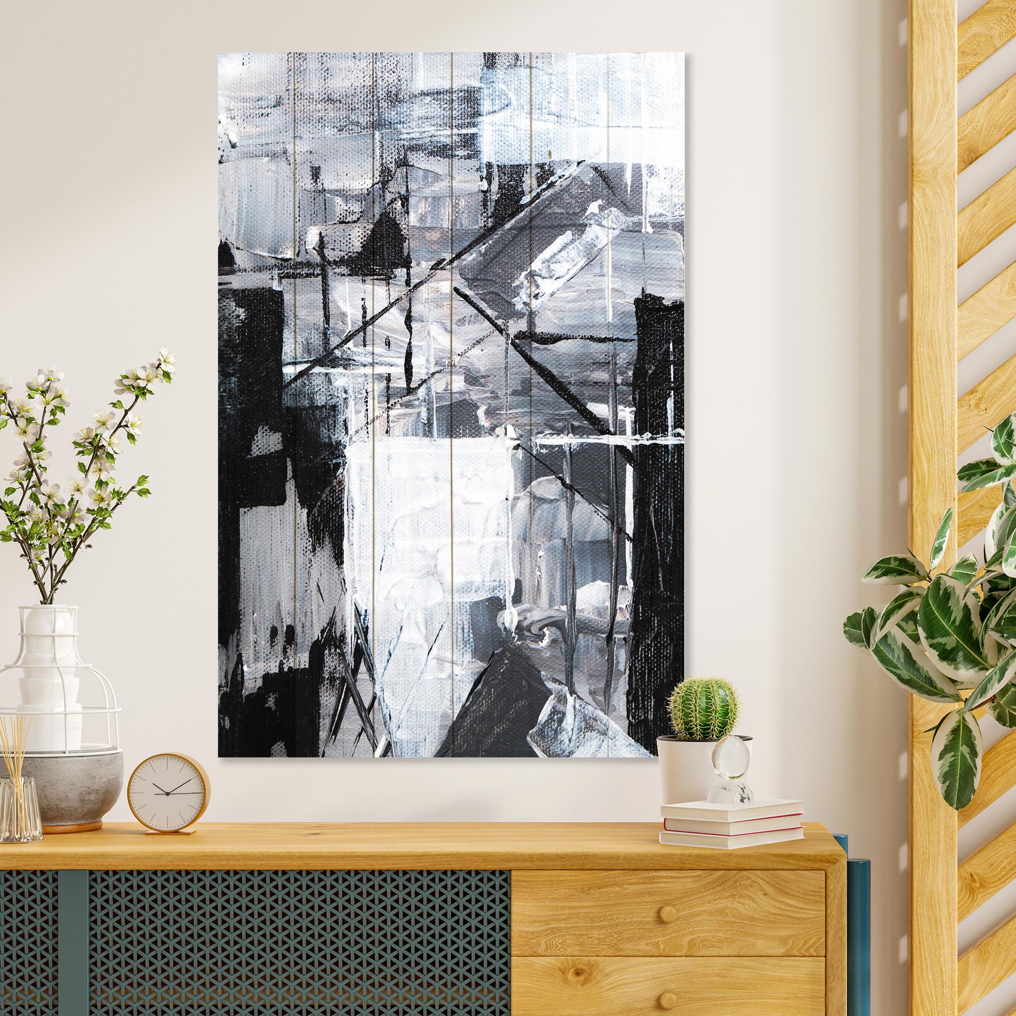 Wood Picture Geometric Shapes-60x90 cm