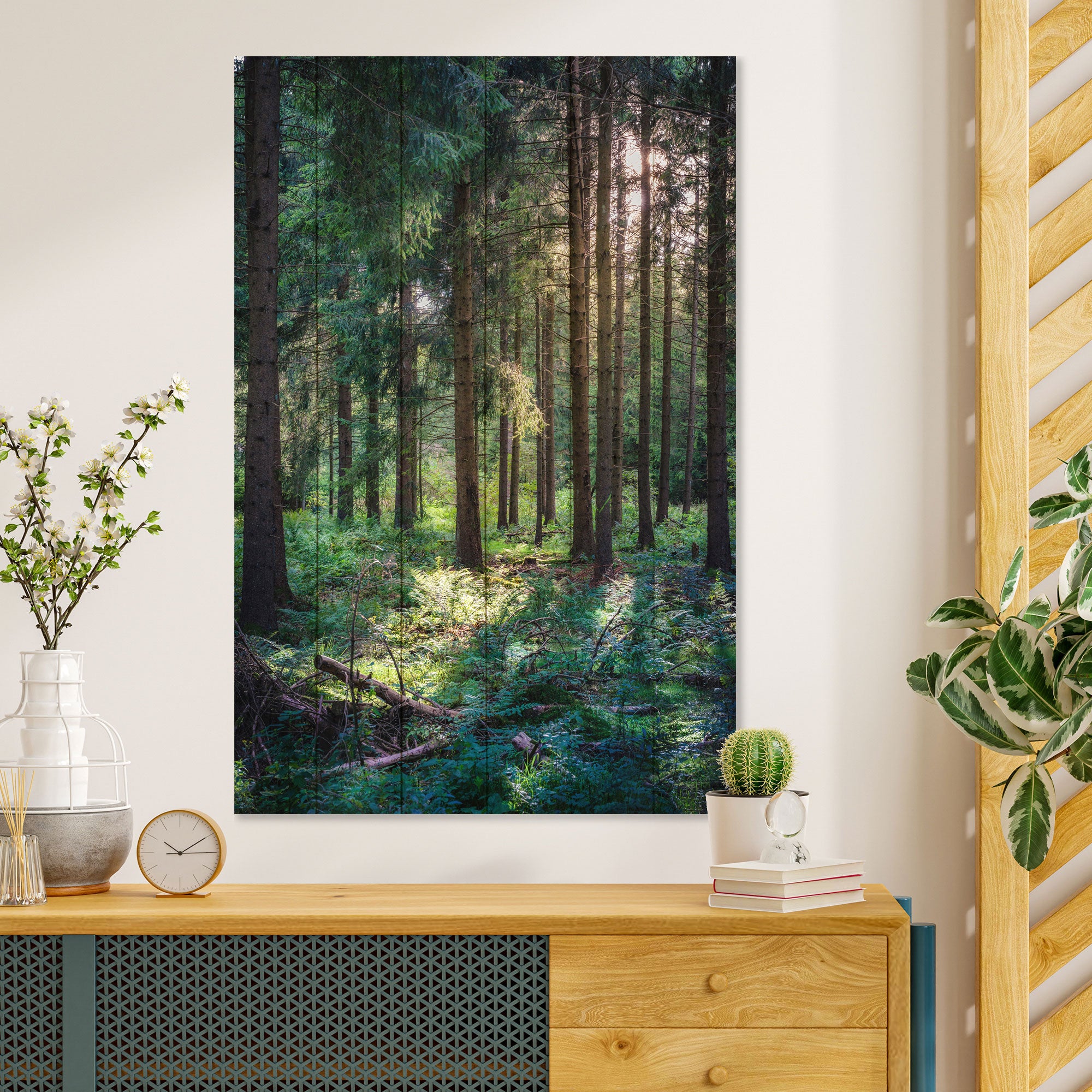 Obraz Wood Wald am Morgen-30x40 cm