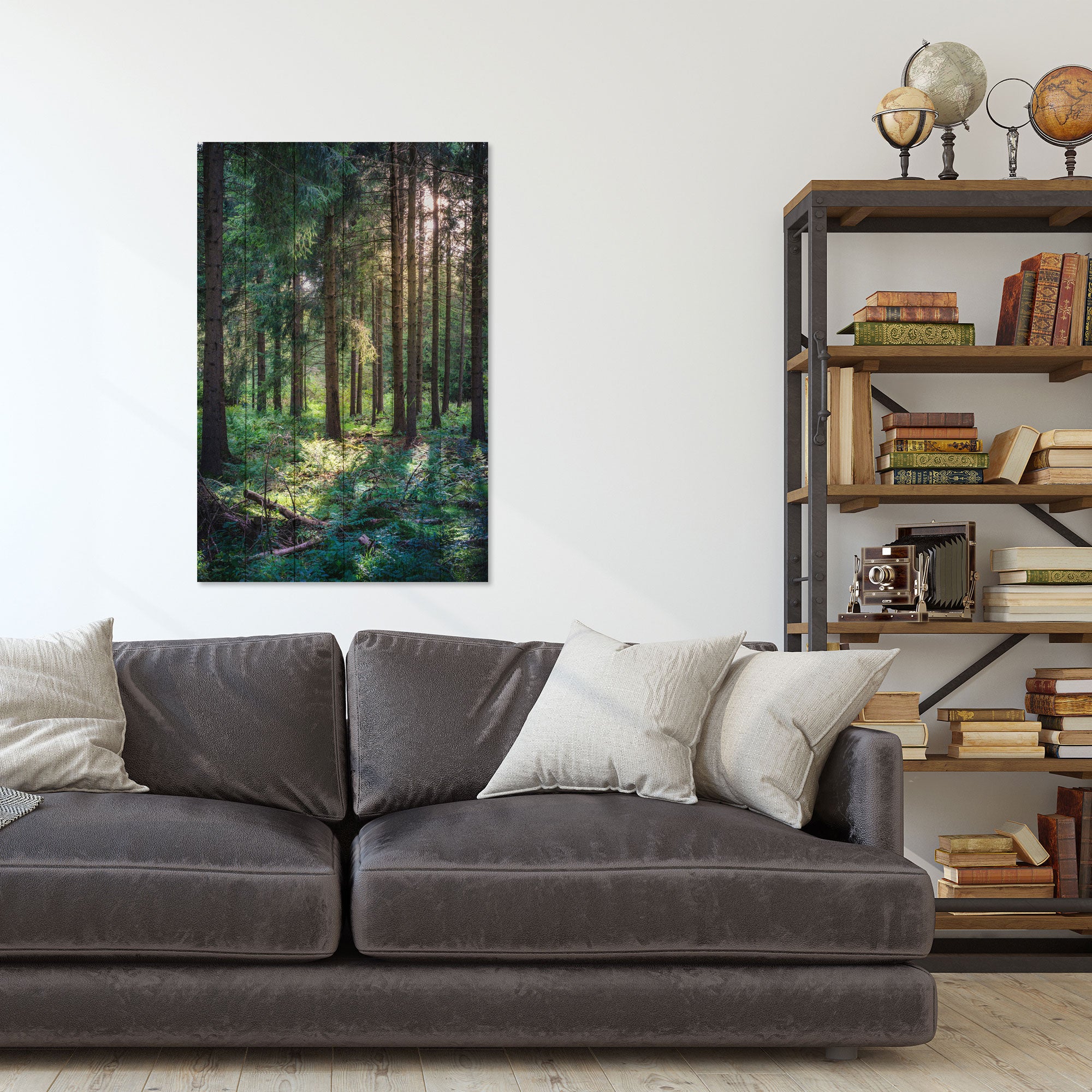 Obraz Wood Les ráno-30x30 cm