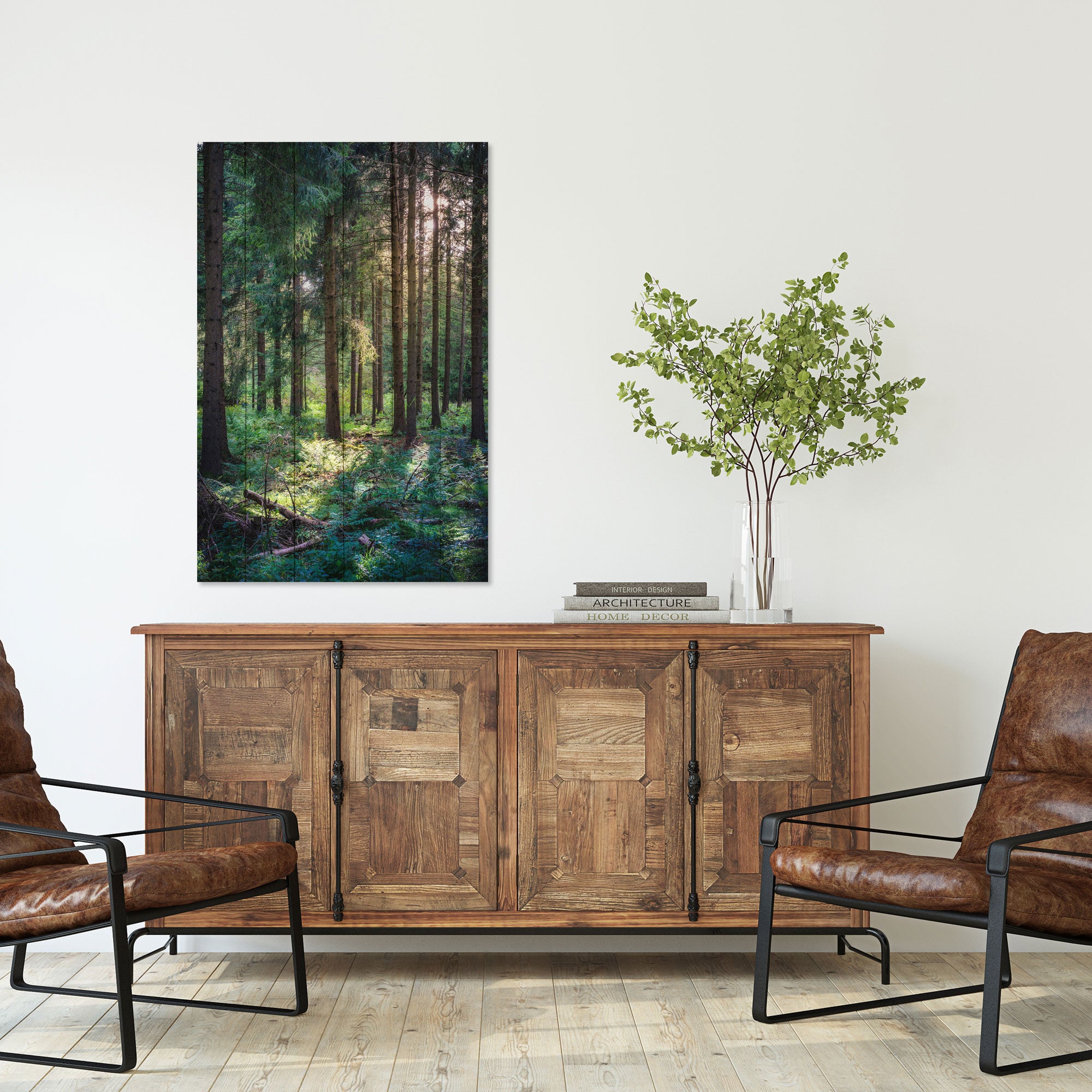 Obraz Wood Wald am Morgen-20x30 cm