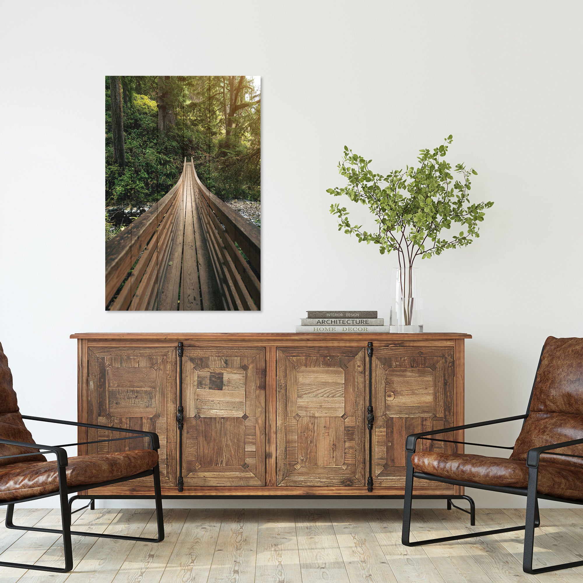 Obraz Wood Forest Bridge-30x30 cm